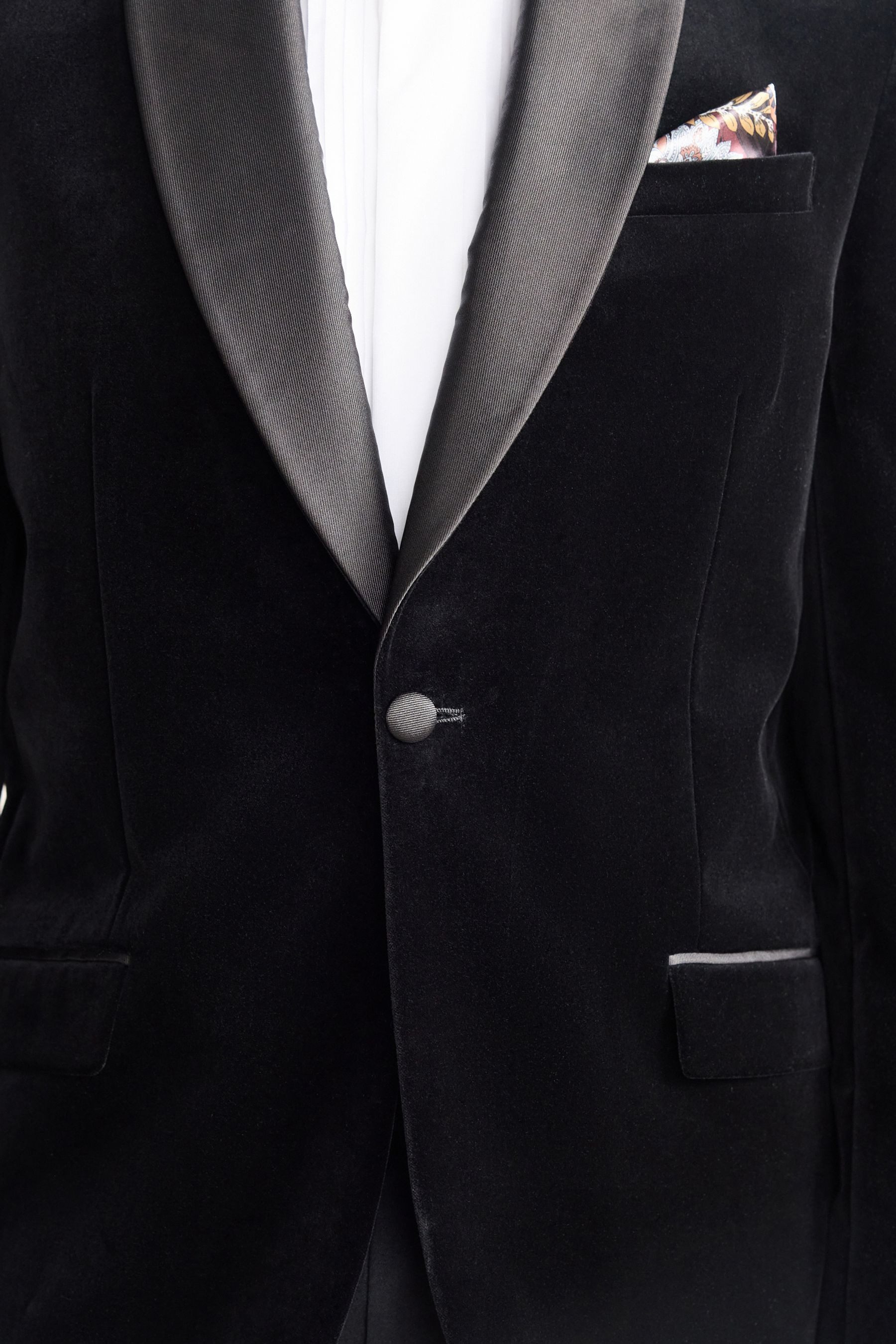 Next Jackenblazer Regular Fit Signature Samtsakko mit Schalkragen (1-tlg)