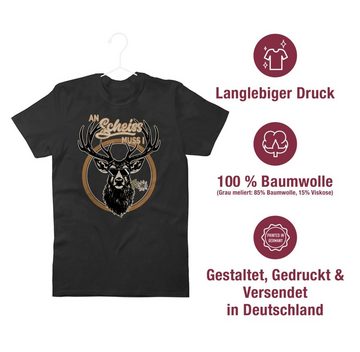 Shirtracer T-Shirt An Scheiß muss i Hirsch Hirschgeweih Mode für Oktoberfest Herren