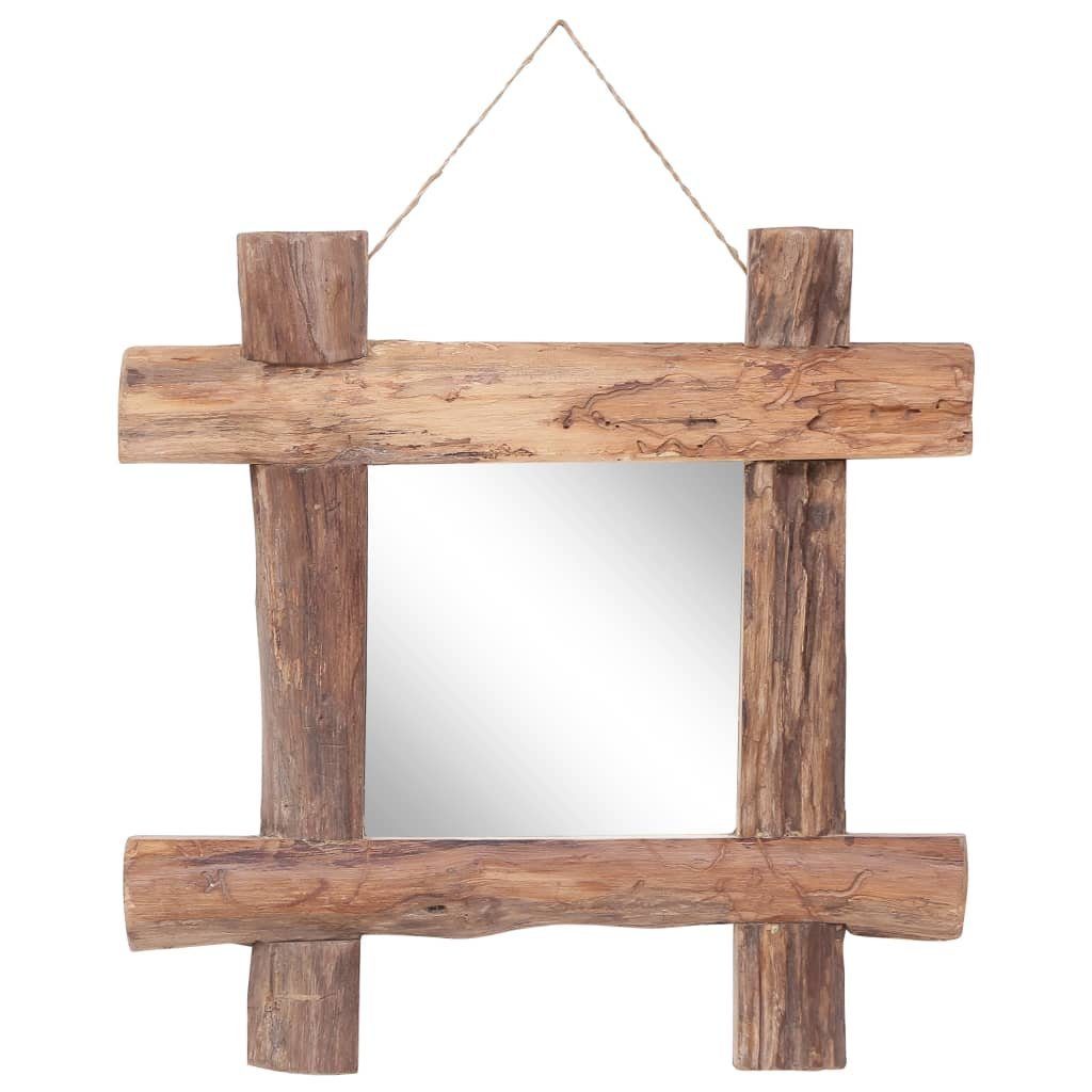 furnicato Wandspiegel Rustikaler Spiegel aus Naturholz 50 x 5 x 50 cm in Naturfarbe (1-St)