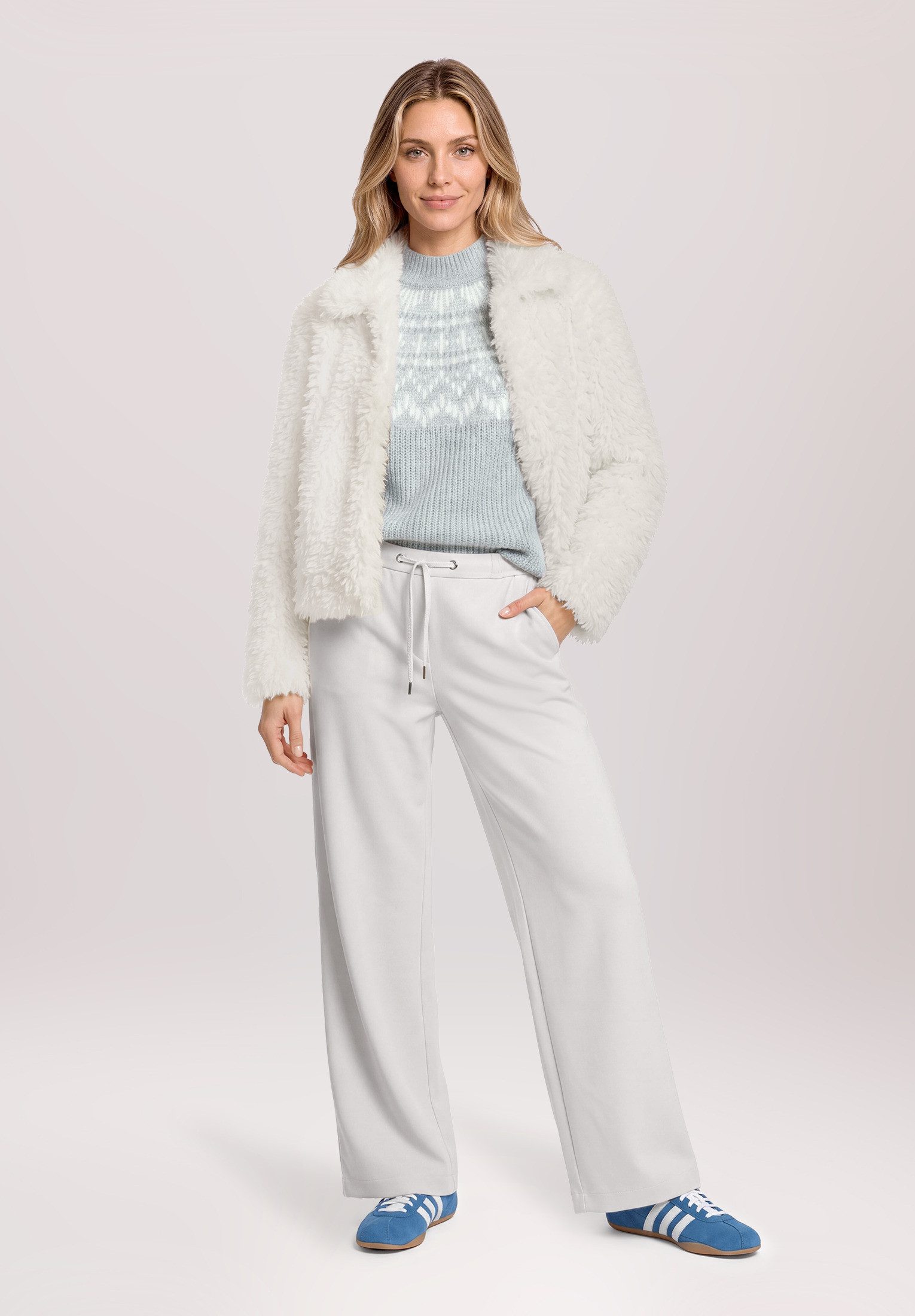 Betty&Co Plüschjacke Damen mit Kragen