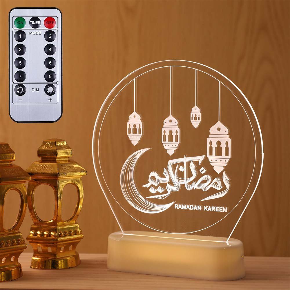 Sunicol LED Dekolicht 3D Illusion Dekolicht, Ramadan Eid Islam