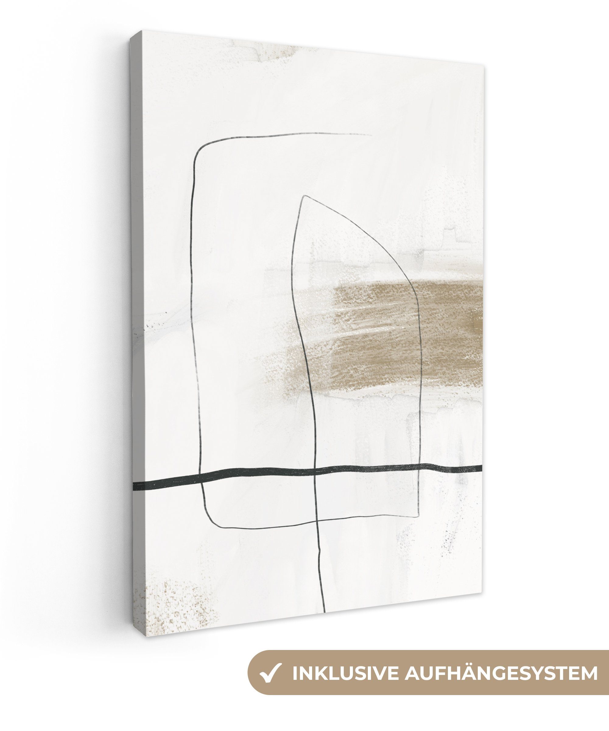 OneMillionCanvasses® Leinwandbild Kunst - Farbe - Schwarz - Weiß, (1 St), Leinwandbild fertig bespannt inkl. Zackenaufhänger, Gemälde, 20x30 cm