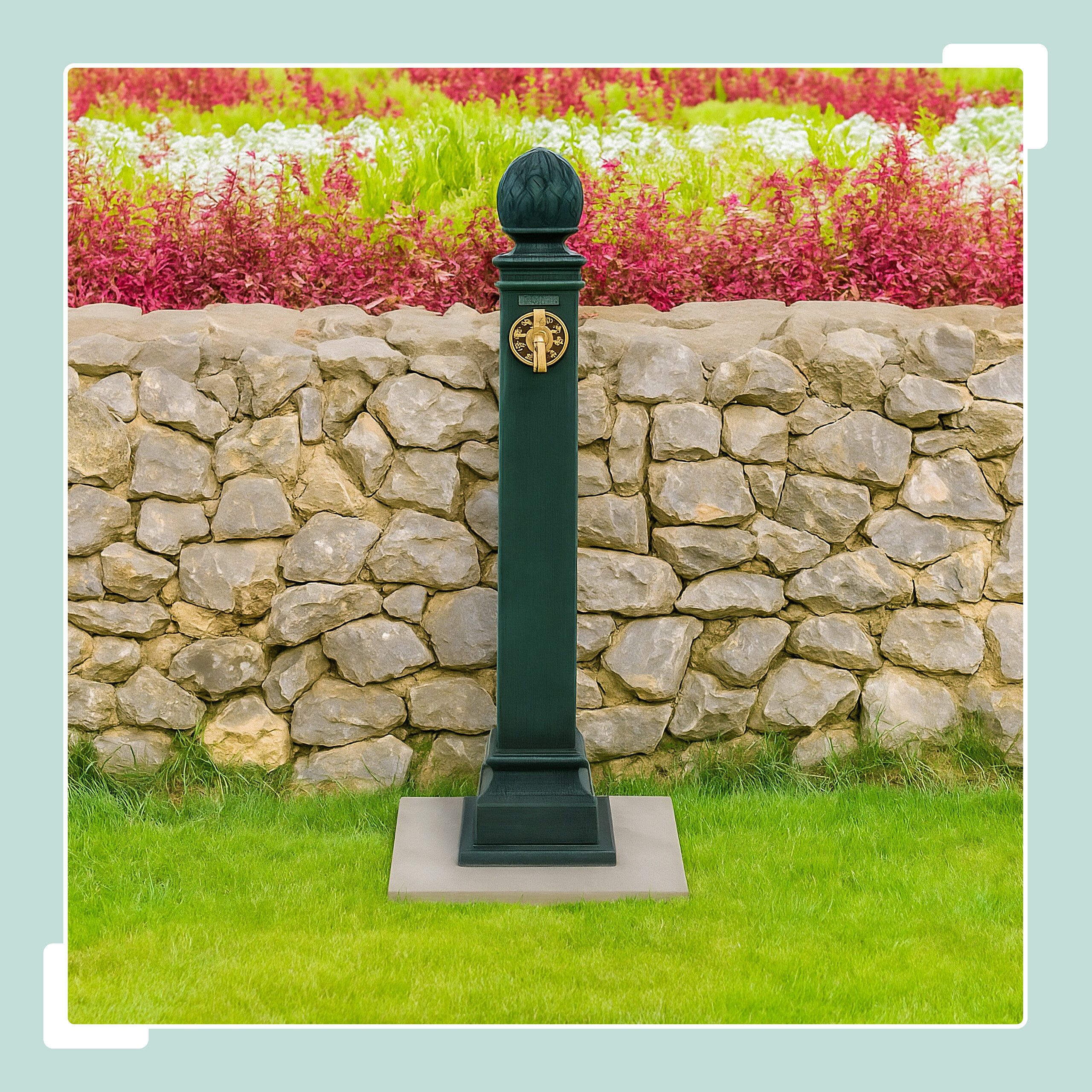 relaxdays Gartenbrunnen Standbrunnen antik 80 cm, grün