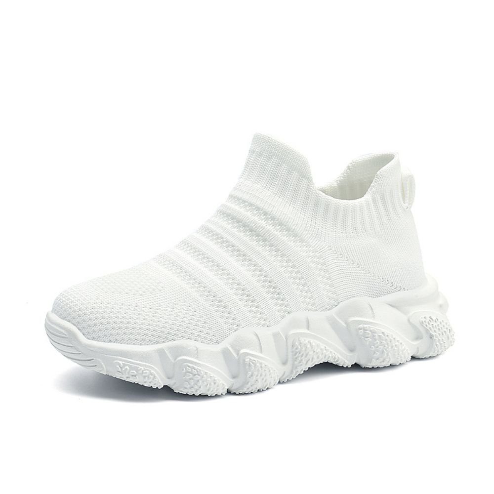 HUSKSWARE Sneaker (aus elastischem Mesh Material und ultraleichter) ultraleichter Sockenschuh mit druckfreiem Sitz weiss | Sneaker low