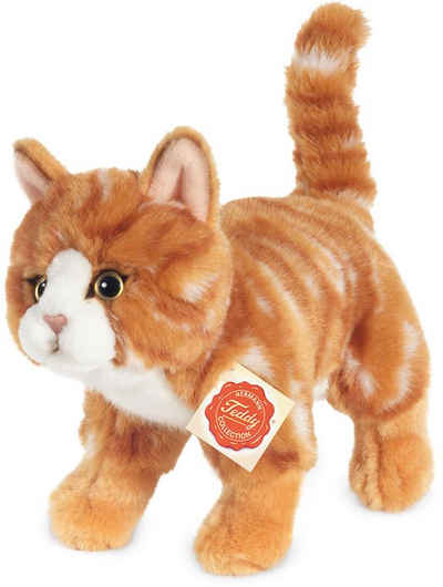 Teddy Hermann® Kuscheltier Katze stehend rot getigert, 20 cm, zum Teil aus recyceltem Material