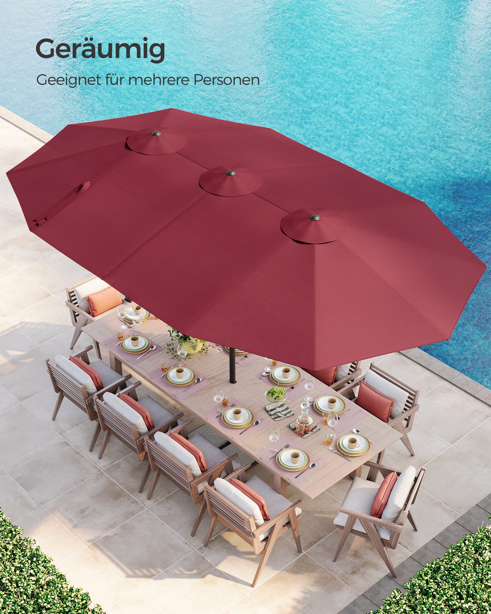 SONGMICS Sonnenschirm, LxB: 460x270 cm, extra günstig online kaufen