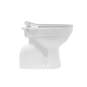 Belvit Tiefspül-WC AQ-8001+AL0401+BV-AP1001, Stehend, Abgang senkrecht, Toilette Abfluss Boden Stand-WC + Aufputzspülkasten + SoftClose