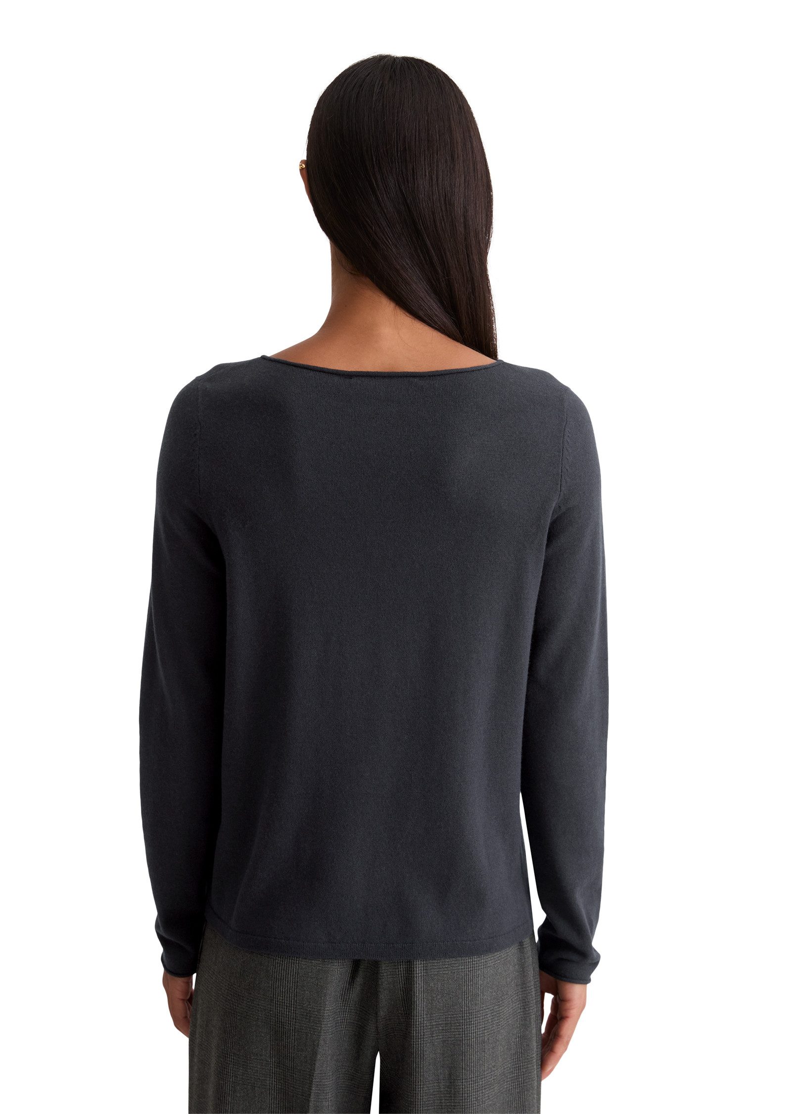 Marc O'Polo Strickpullover mit Rollkante, aus softem Schurwoll-Mix, U-Boot- günstig online kaufen