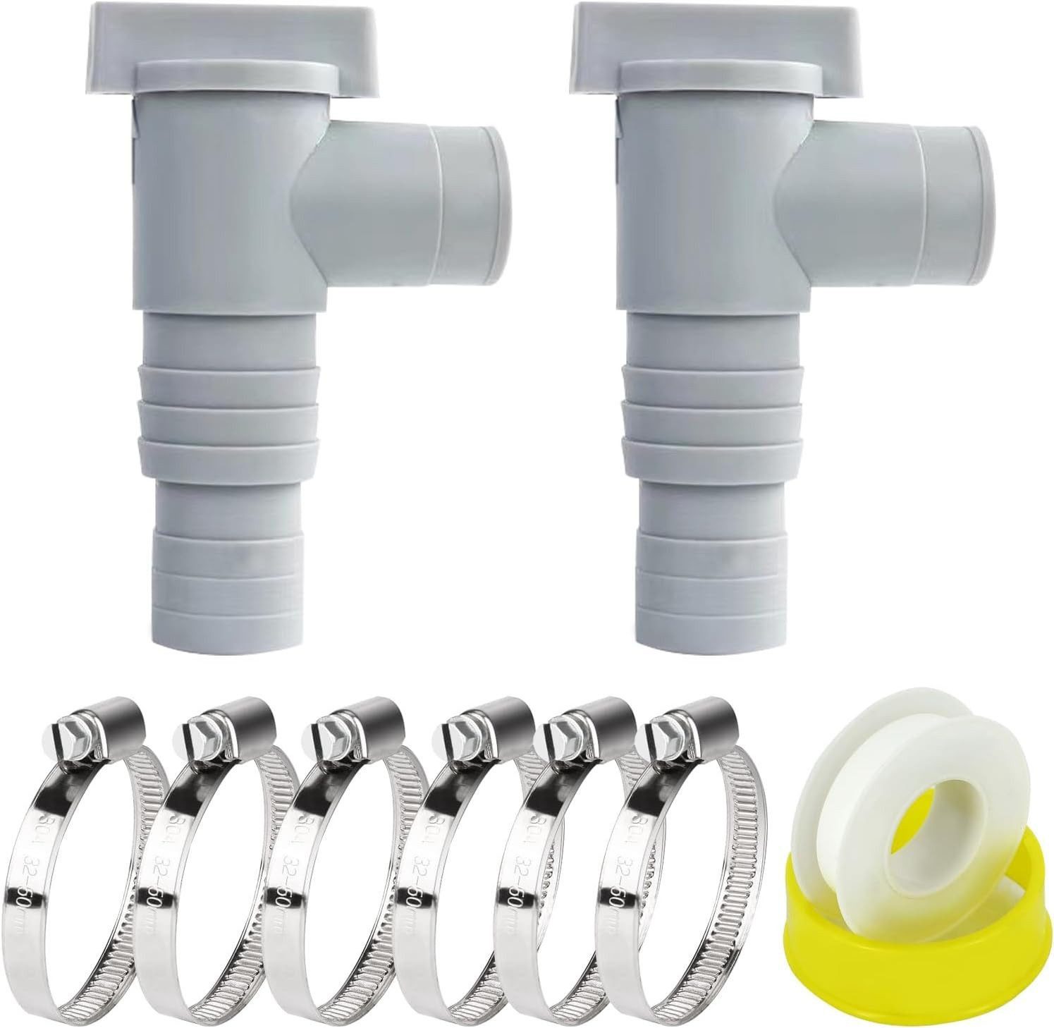FELIXLEO Poolschlauch 2 Stk Pool Absperrhahn 32/38mm Schlauchadapter mit Klemmen Set, (2 St)