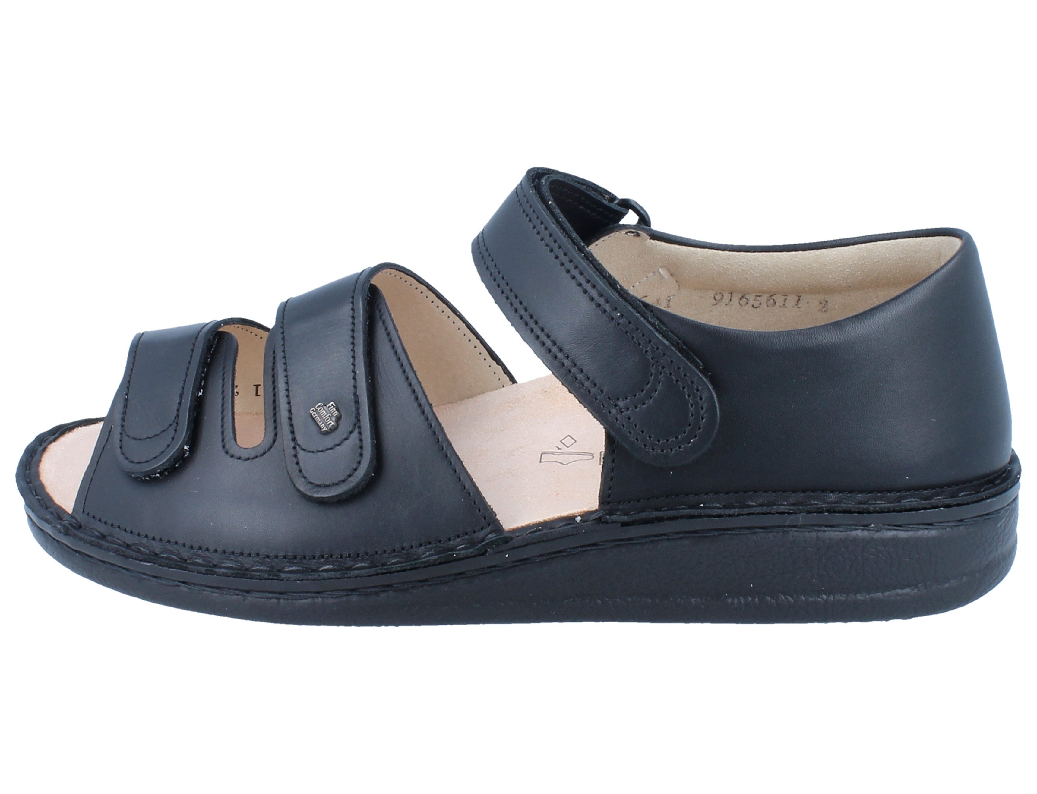 Finn Comfort FINN COMFORT Baltrum Damen Herren Sandale schwarz Glattleder - Größe: Sandale Wechselfußbett