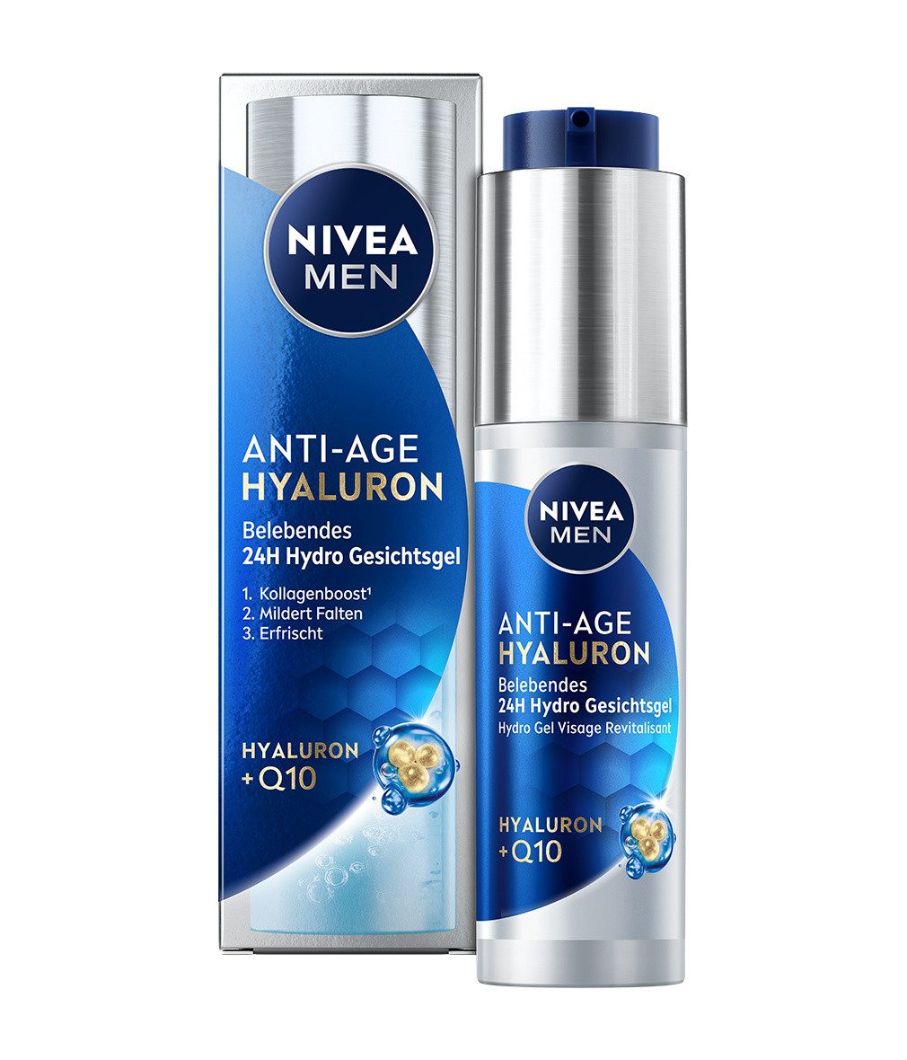 Nivea Men Gesichtsgel Anti-Age Hyaluron Gesichtspflege Gel 50ml, 1-tlg., 50 ml