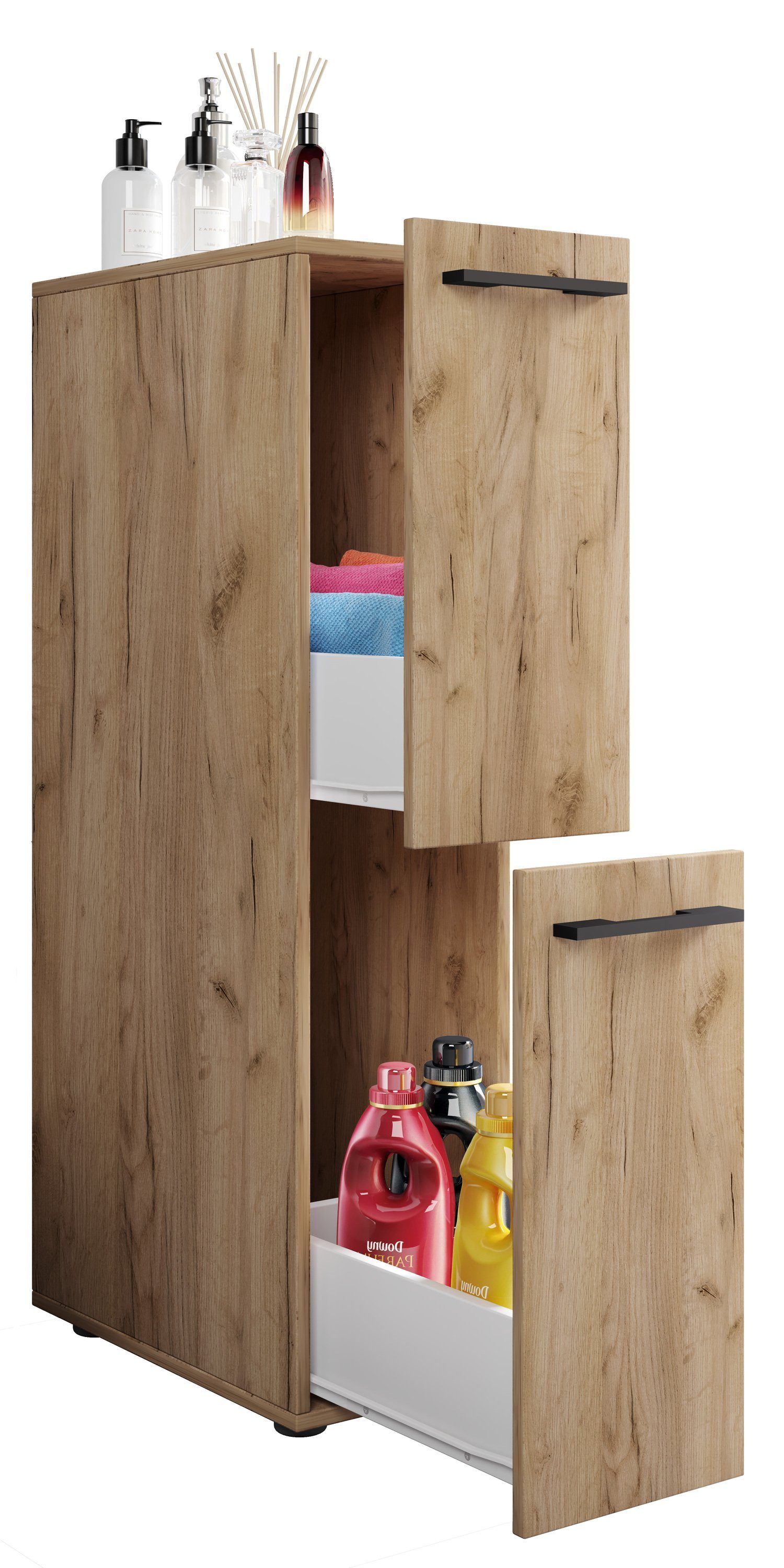 VCM Midischrank Holz Badmöbel Nischenschrank Schublade Sadilo L günstig online kaufen