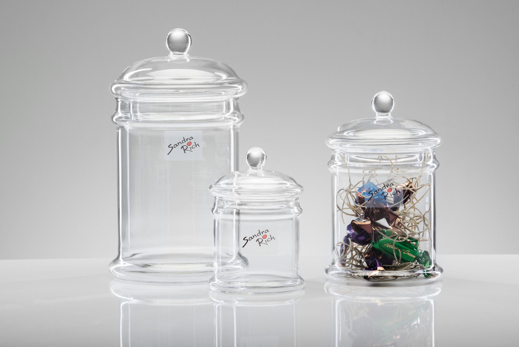 Sandra Rich Dekovase Glas Bonboniere Tin Zylinder von Sandra Rich