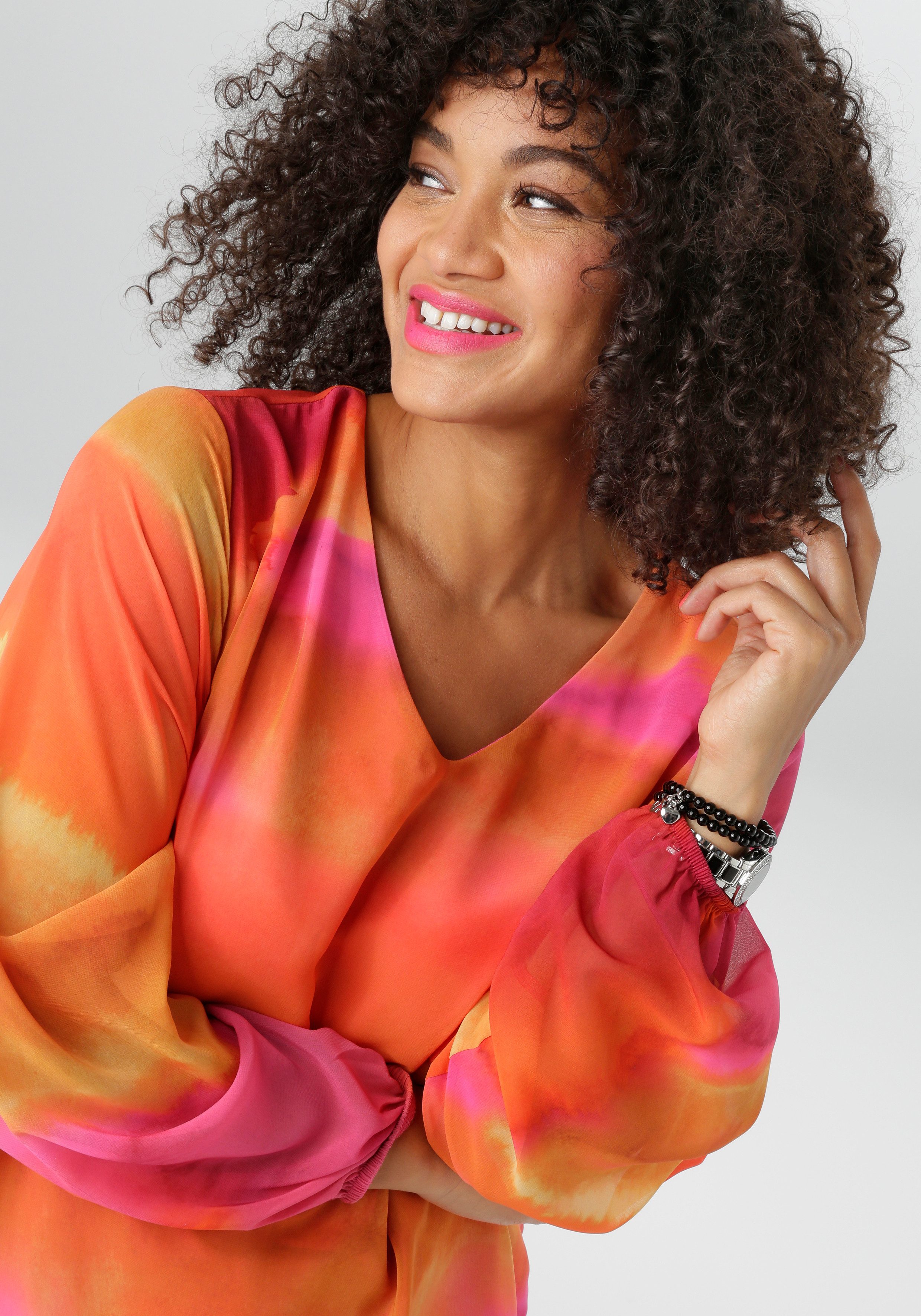 Aniston PLUS Schlupfbluse tiefer V-Ausschnitt