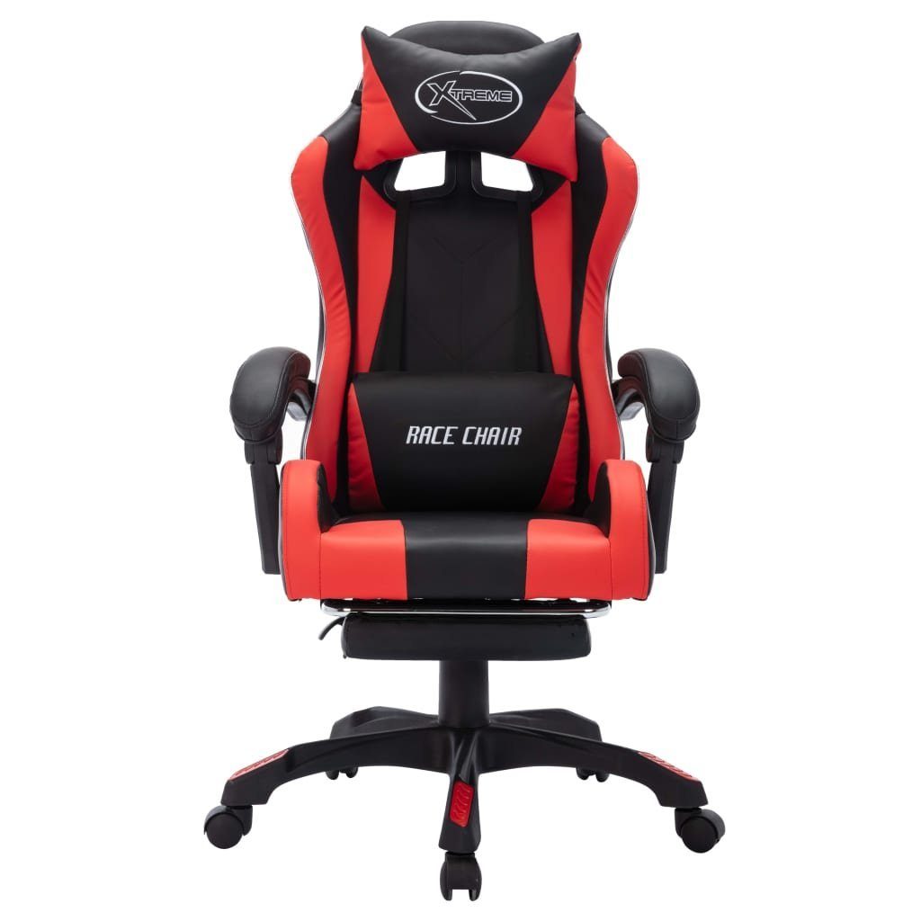 furnicato Bürostuhl Gaming-Stuhl mit (1 LED-Leuchten Rot RGB Kunstleder St) Schwarz und