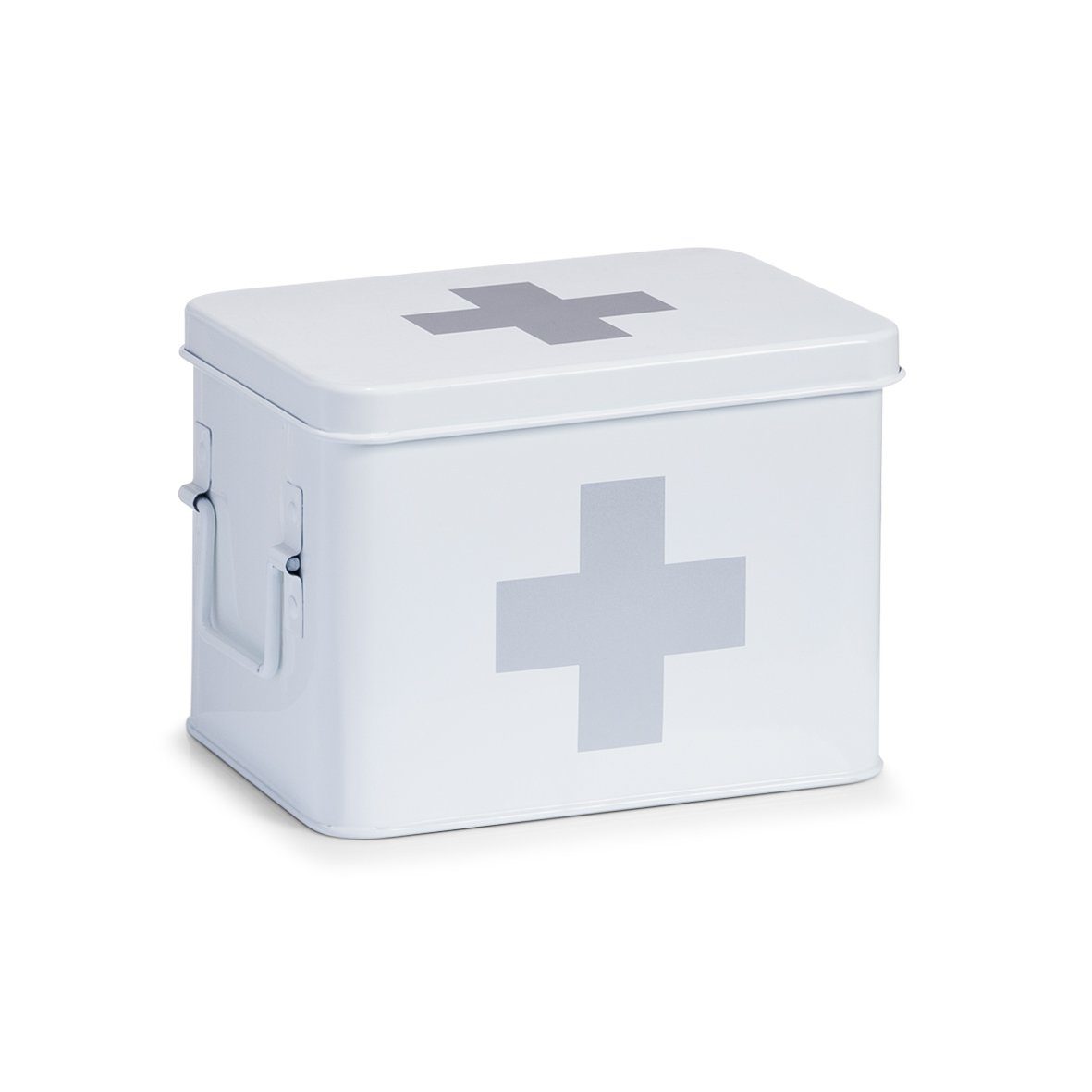 Zeller Present Medizinschrank Medizinbox Weiß Metalleinsatz Fächereinteilung Verbandskasten, entnehmbaren 4 verfügt über und
