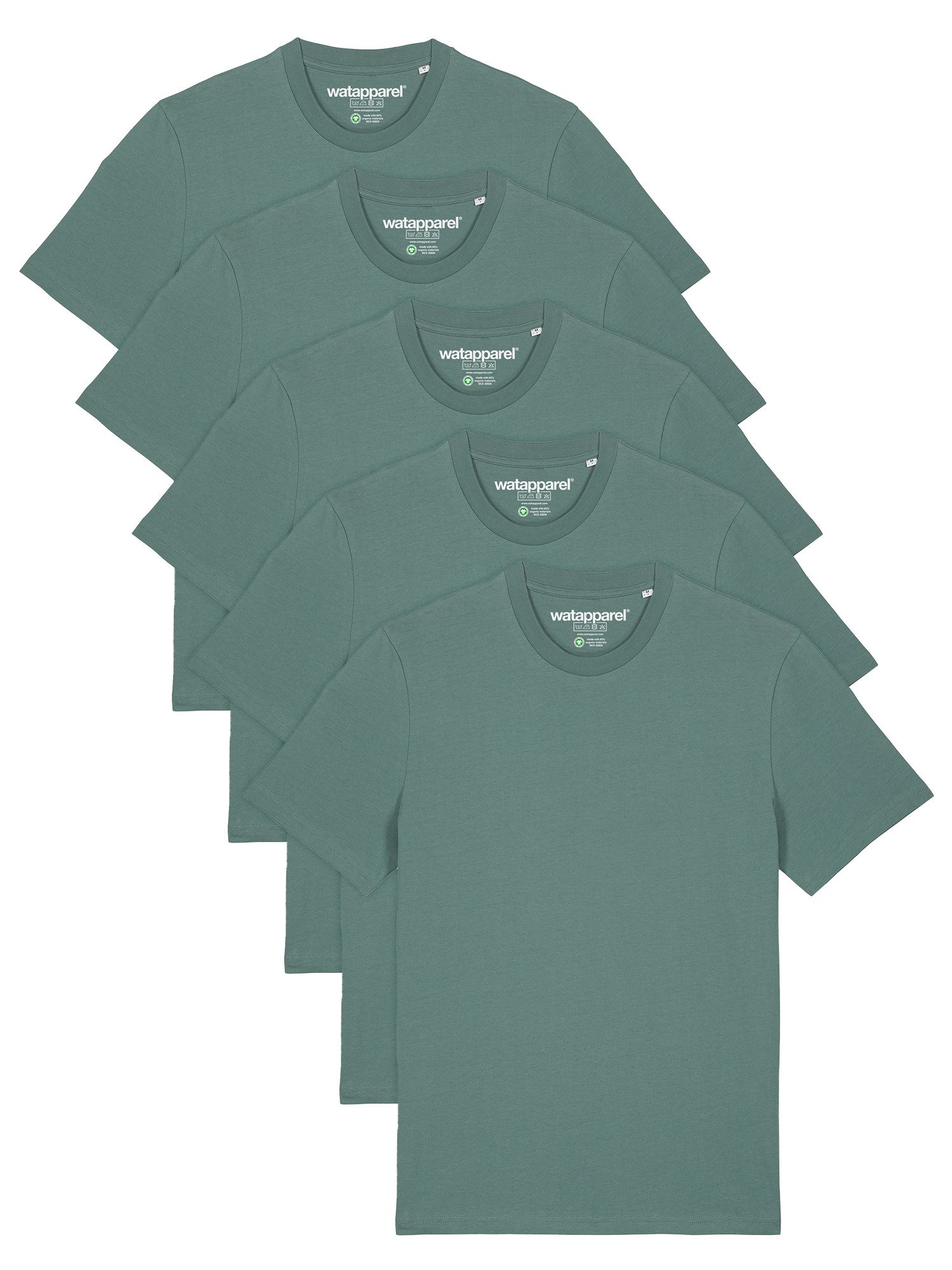 T-Shirt 5er Multipack Bio Basic T-Shirt Green Bay