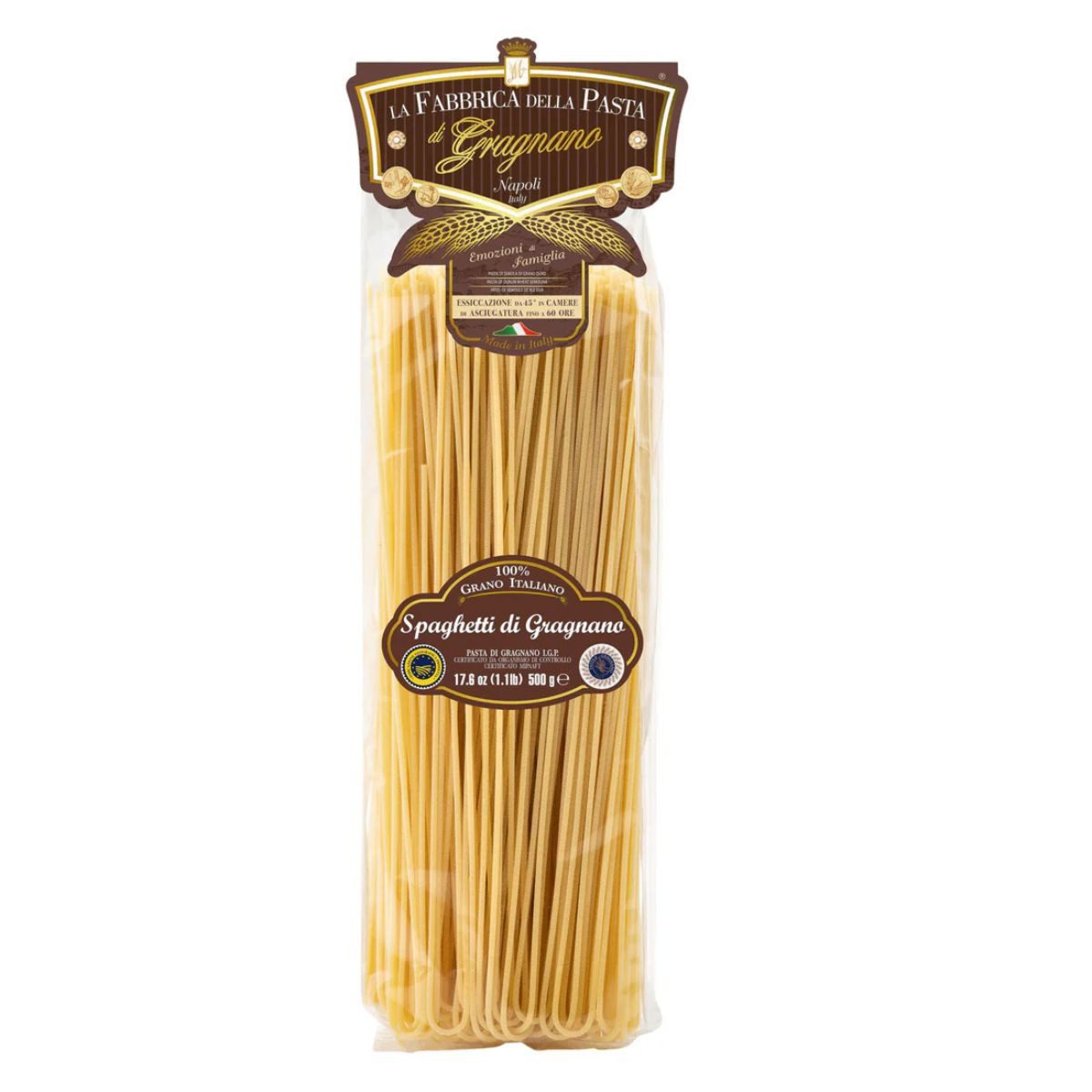La Fabbrica della Pasta di Gragnano Nudeln Spaghetti IGP, Trafilatura al Bronzo, 500g, Pasta Di Gragnano, 500 g