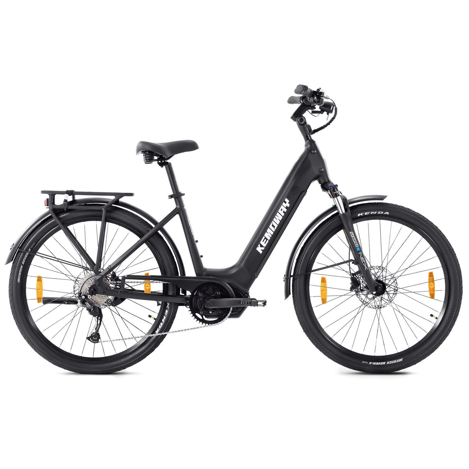 KEMOWAY E-Bike Cityrad 27,5 Zoll City E-Bike 250W Mittelmotor 48V 720Wh Akku, K5, 9 Gang SHIMANO Alivio RD-M3100 Schaltwerk, Kettenschaltung, Mittelmotor, 720 Wh