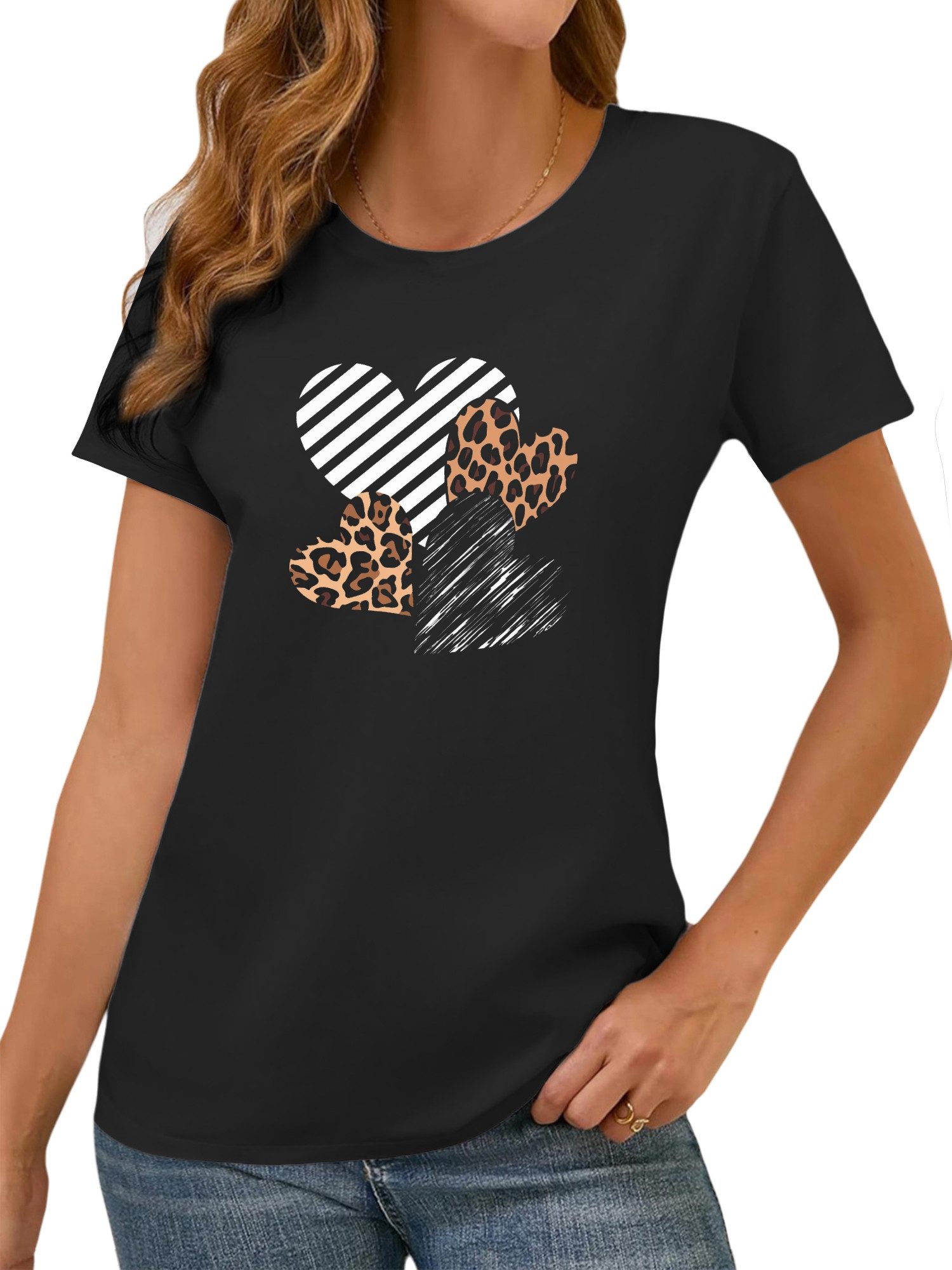PYL T-Shirt Damen bequemes Sommer Kurzarmbluse günstig online kaufen