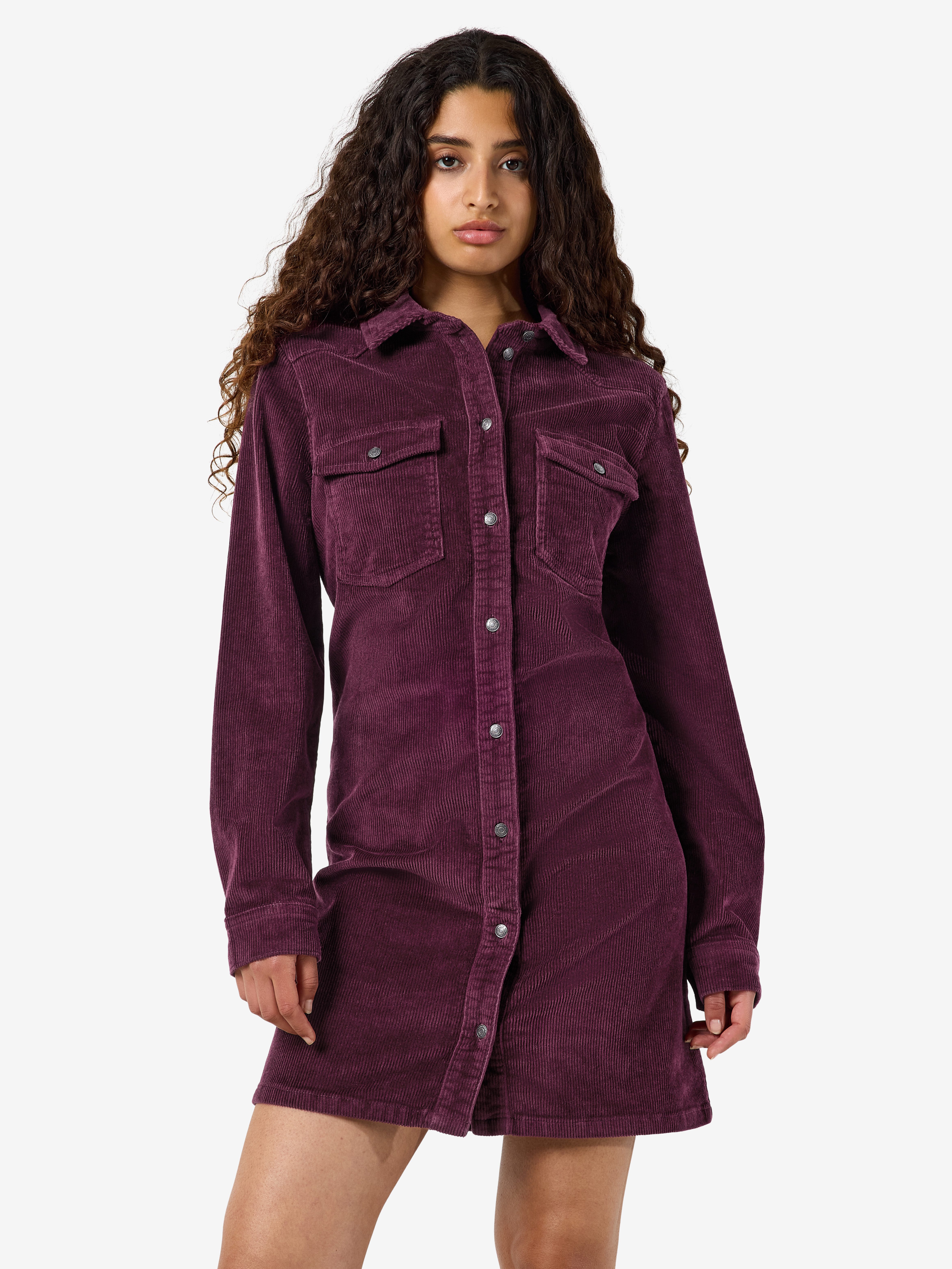 Noisy may Cordkleid NMCORD NEW SIGNE L/S DRESS NOOS Baumwollmischung