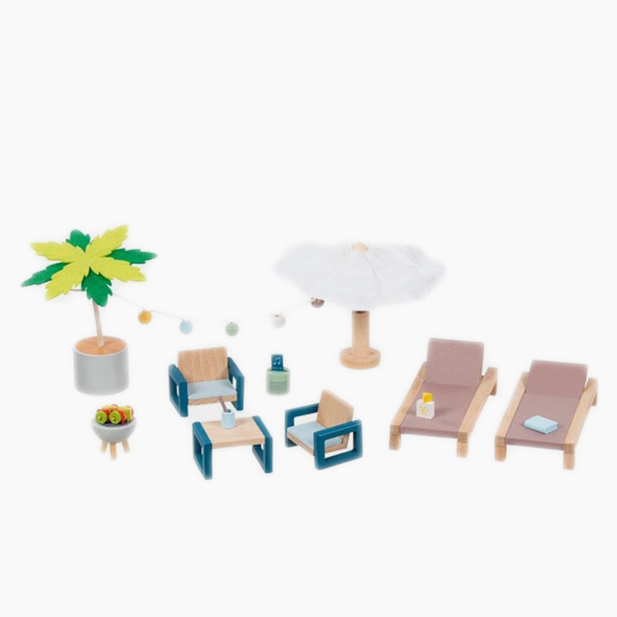 goki Puppenhausmöbel Outdoor Möbel Set Mallorca (packung, 11tlg., set), ein günstig online kaufen