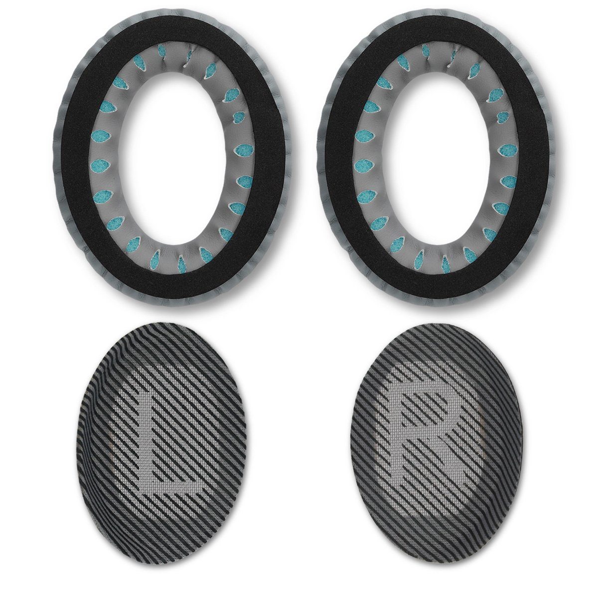 kwmobile 2x Ohr Polster für Bose Quietcomfort 35 35II 25 15 / QC35etc. Ohrpolster (Ohrpolster Kopfhörer - Kunstleder Polster für Over Ear Headphones)