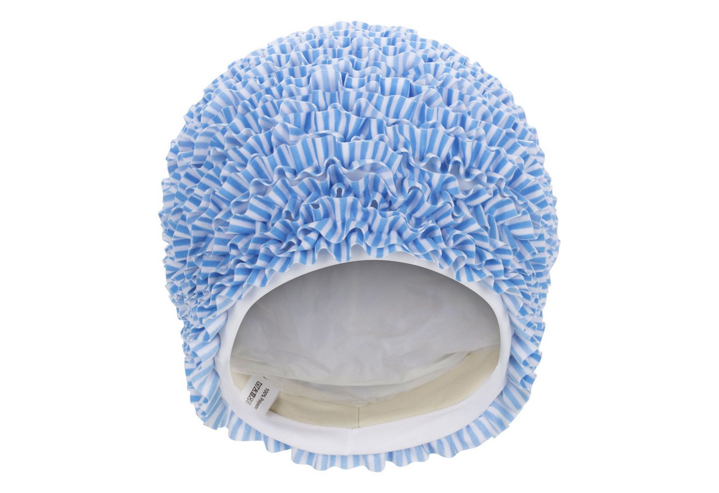 Fashy Badekappe Fashy Badehaube Rüschen Aqua Blau Weiß 3449-59 Damen Badekappe