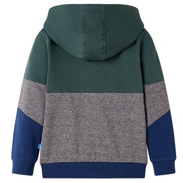 vidaXL Kapuzenpullover Kinder-Kapuzenpullover mit Reißverschluss Dunkelgrün 128