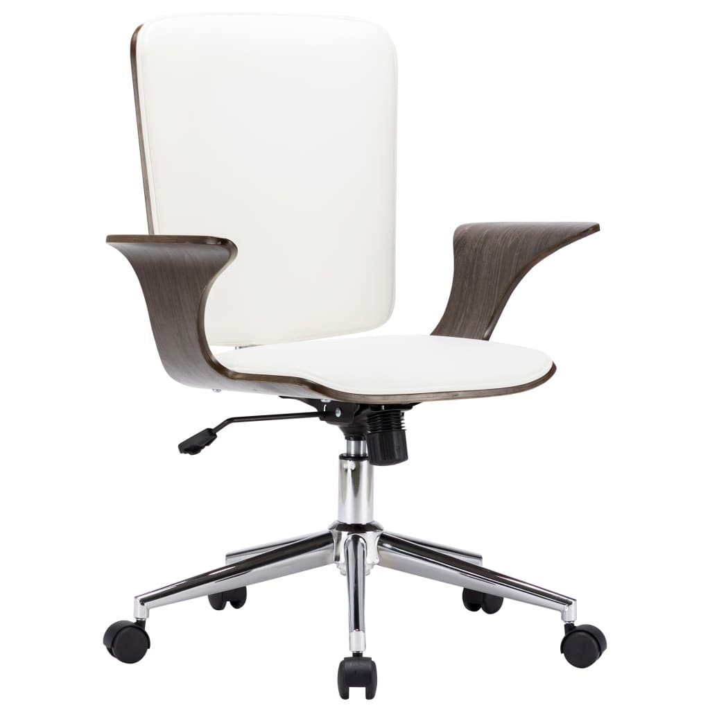 (1 Kunstleder Weiß Drehbarer Weiß Weiß Bugholz grau Bürostuhl und und Bürostuhl St) | grau und vidaXL
