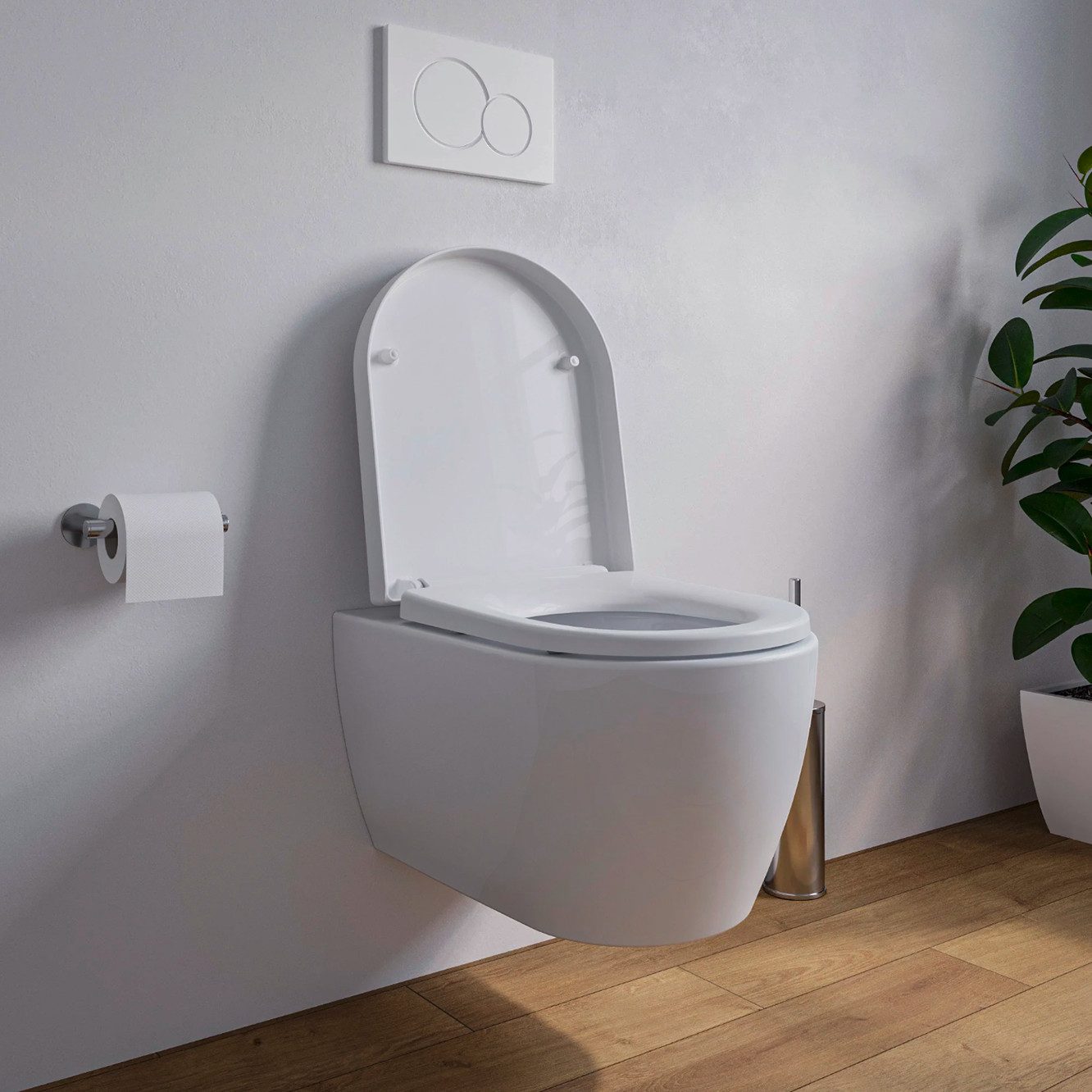 Bernstein Tiefspül-WC NT2038, Wandhängend, Wand-WC kurz 48cm Spülrandlos Nano Softclose