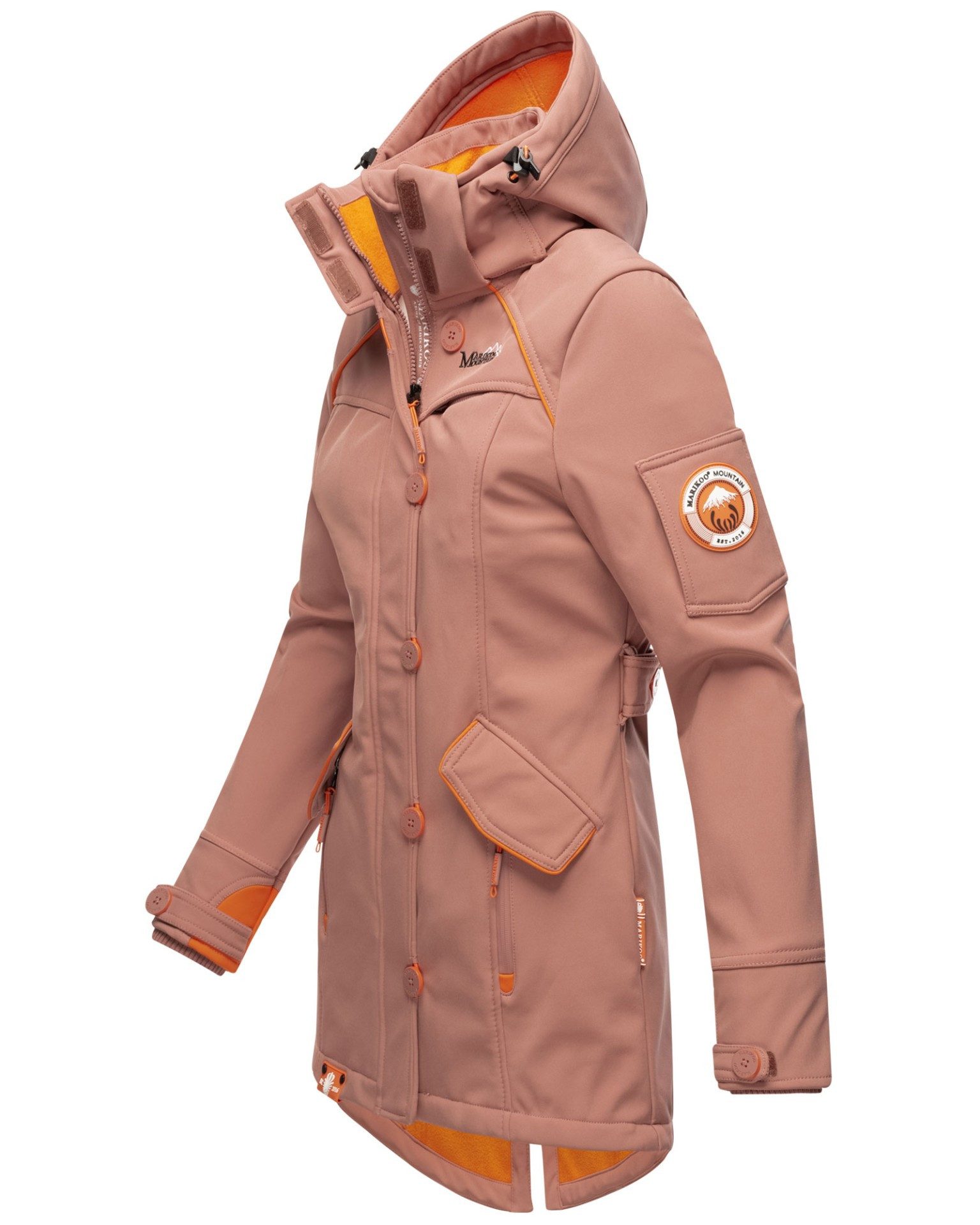 Marikoo Softshelljacke mit Kapuze – Outdoorjacke wind- und wasserabweisend Softshelljacke mit Fleecefutter und abnehmbarer Kapuze – Bild 3 von 5