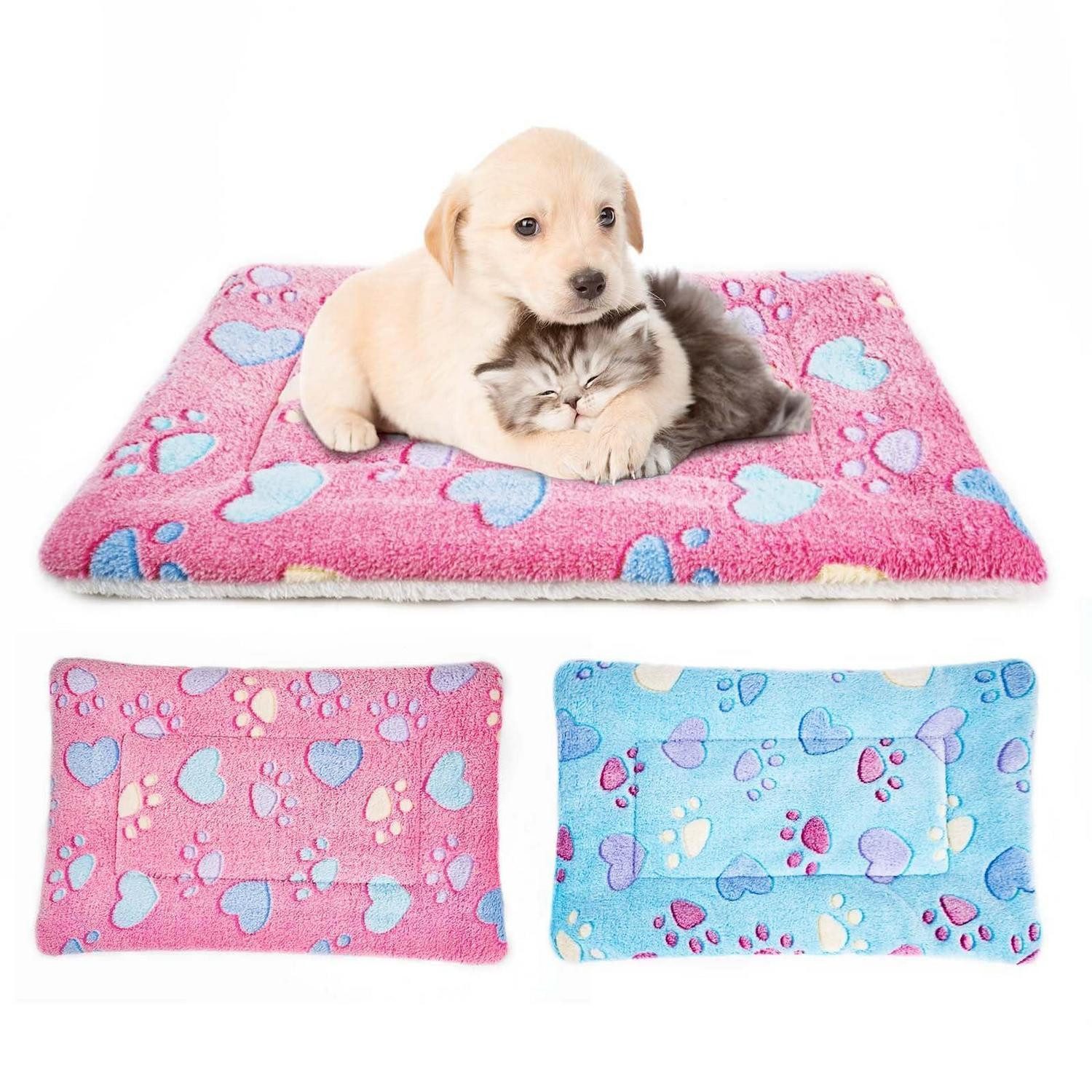 LuxusKollektion Tierkissen Hundematte Fleece Rosa 61x41cm