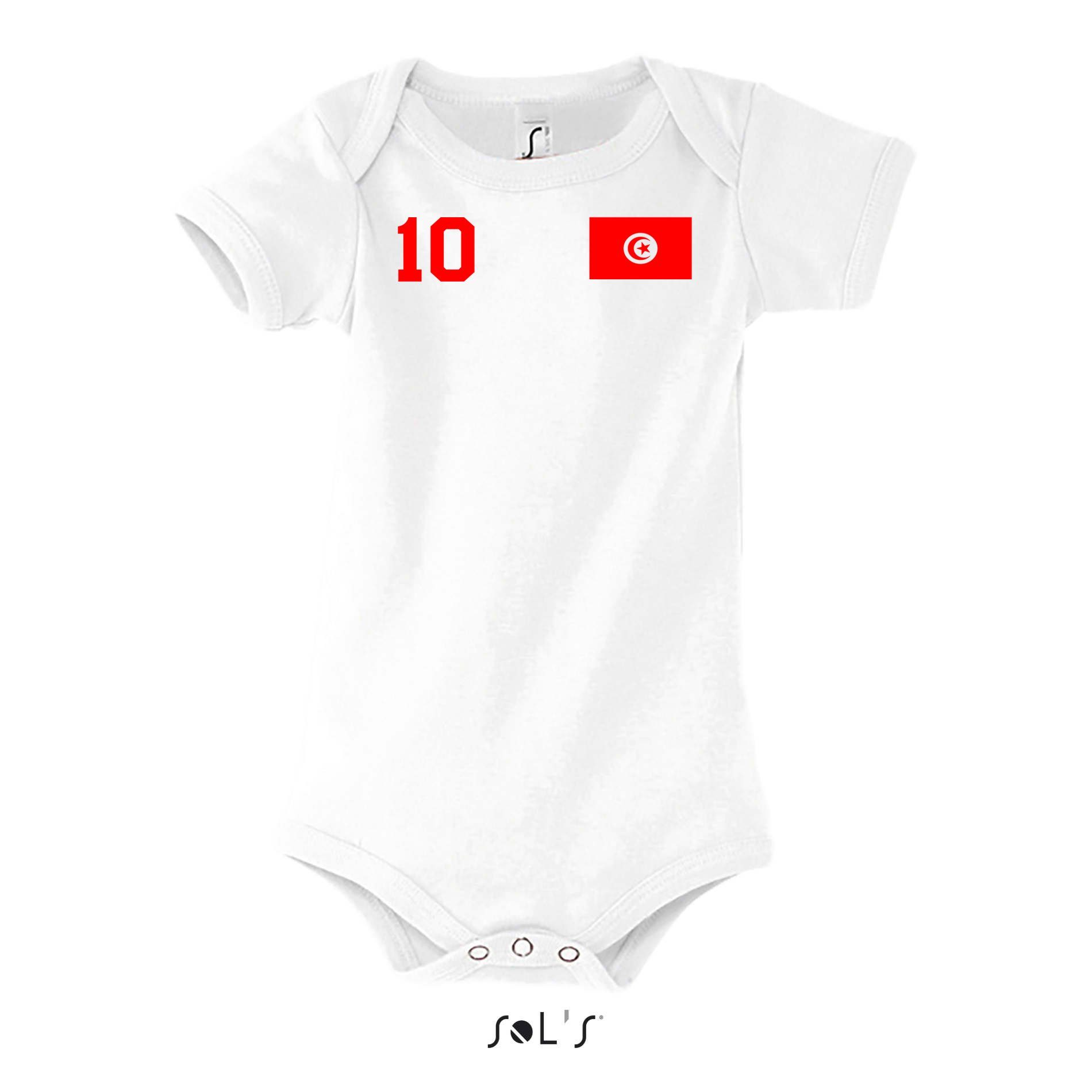 Blondie & Brownie Strampler Kinder Baby Tunesien Tunesia Sport Trikot Fußball Meister Afrika Cup