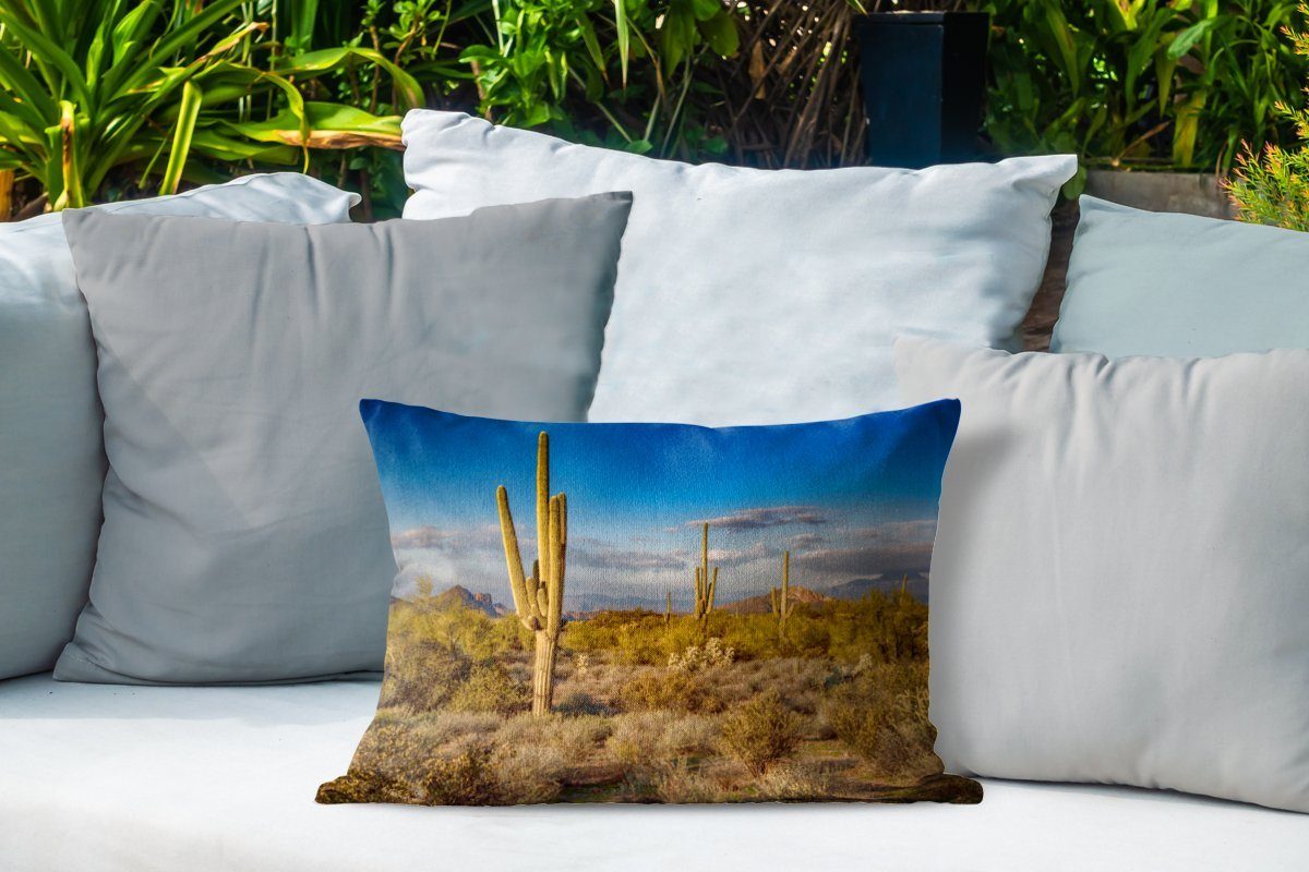 Kaktus Arizona, bei MuchoWow Outdoor-Dekorationskissen, Kissenhülle Polyester, Sonnenuntergang Dekokissen in Dekokissenbezug,