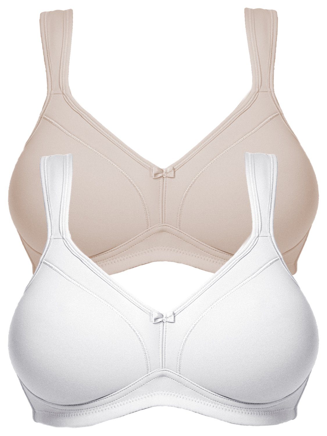 Susa Set: Soft-BH 2er Pack BH ohne Bügel Topsy (Spar-Set, 2-tlg) - Weiss-cappuccino