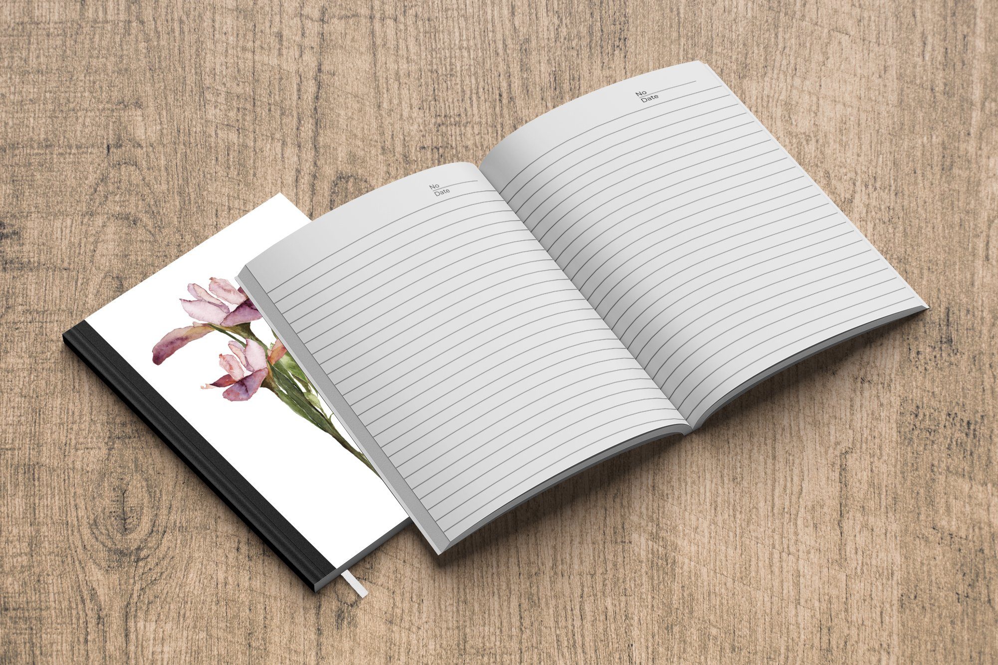 MuchoWow Notizbuch Blumen - Aquarell Journal, - Notizheft, Frühling Merkzettel, 98 Ostern, Haushaltsbuch Seiten, Tagebuch, - A5