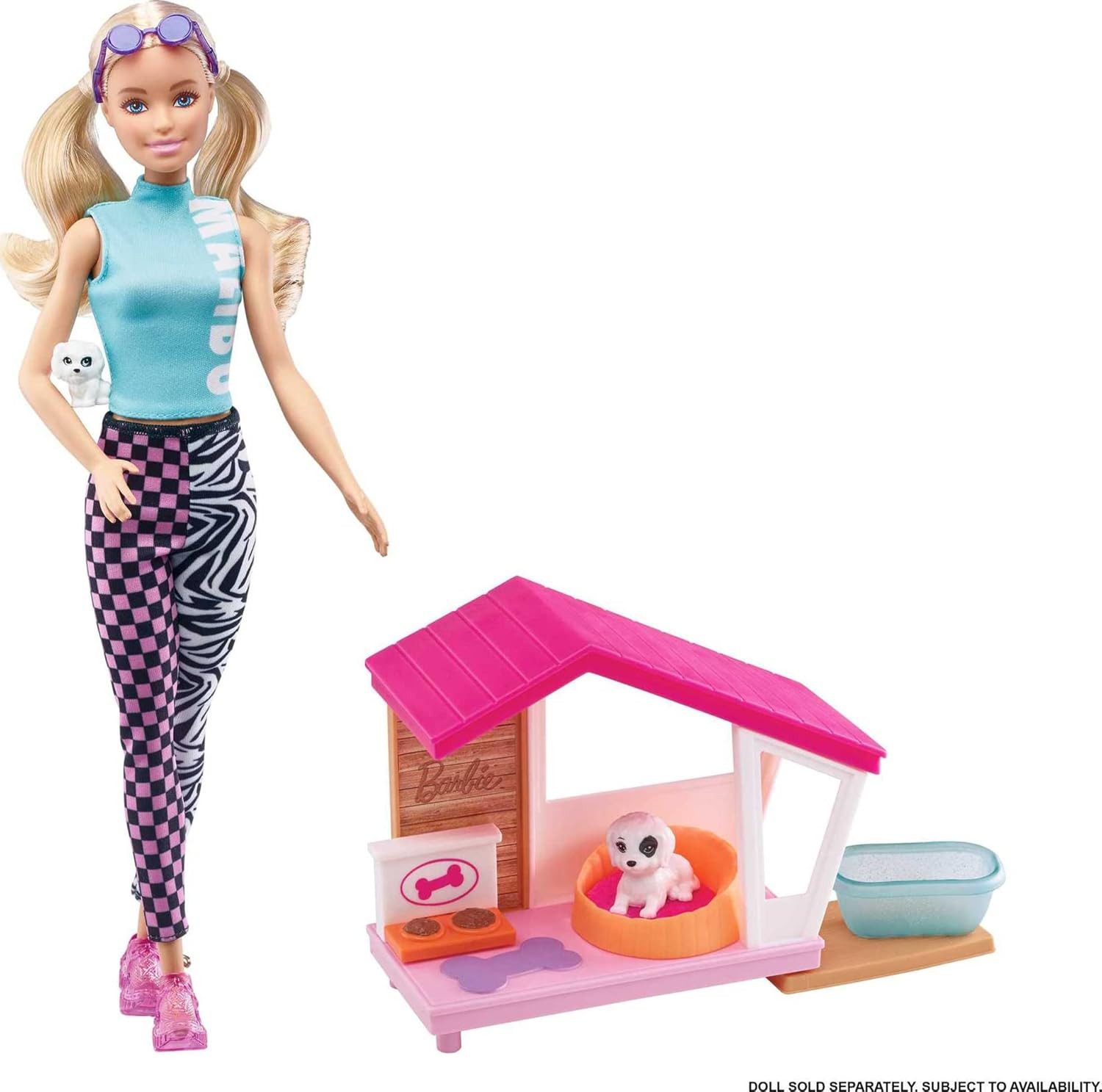 Barbie Puppentier Barbie GRG78 Mini-Spielset mit 2 Hündchen Hundehaus Hund günstig online kaufen