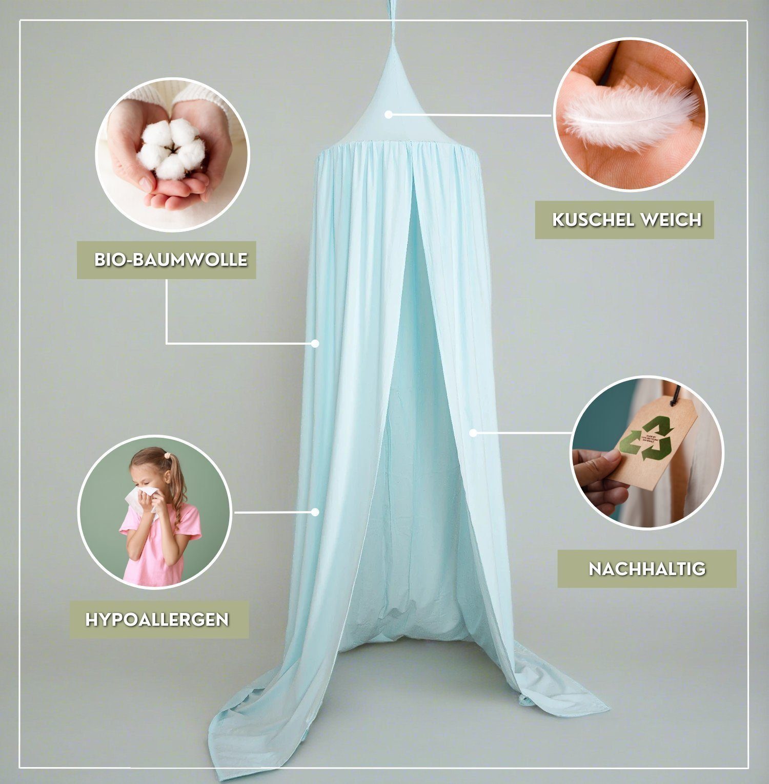 Alavya Home® Betthimmel Baldachin Kinderzimmer Bio-Baumwolle günstig online kaufen