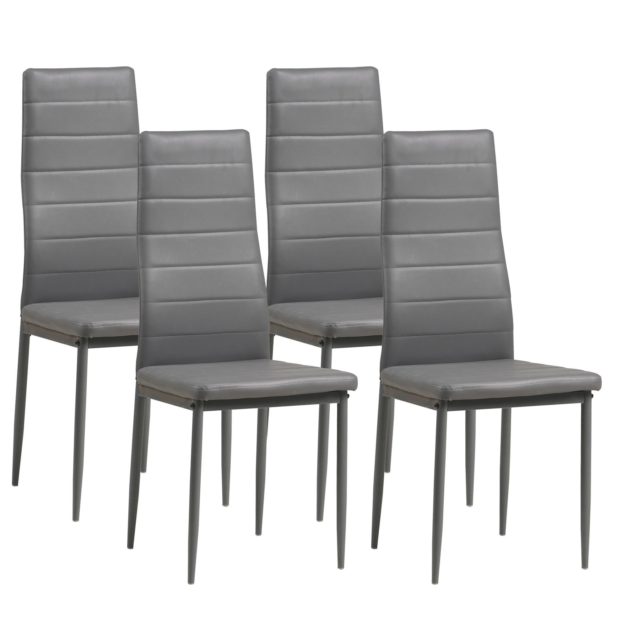 MILANO, Schwarz), hohe Albatros Modern Bezug Kunstleder edles International Design, Esszimmerestuhl Küchenstuhl Albatros (4er Set, Weiss Polsterstuhl, Weiss Italienisches | Belastbarkeit, Esszimmerstuhl