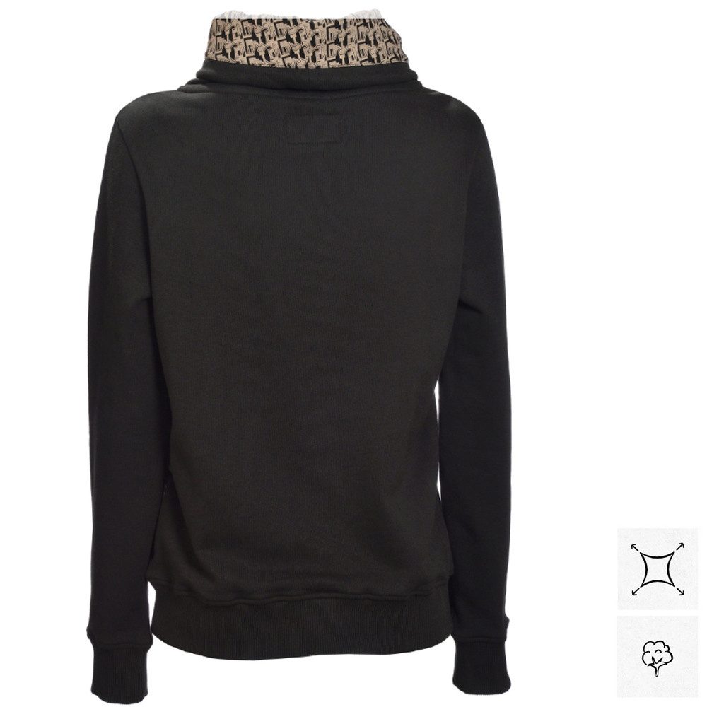 Skratta Langarmshirt Skratta - Kapuzenpullover Maja Damen Hoodie aus Bio-Baumwolle, schwarz