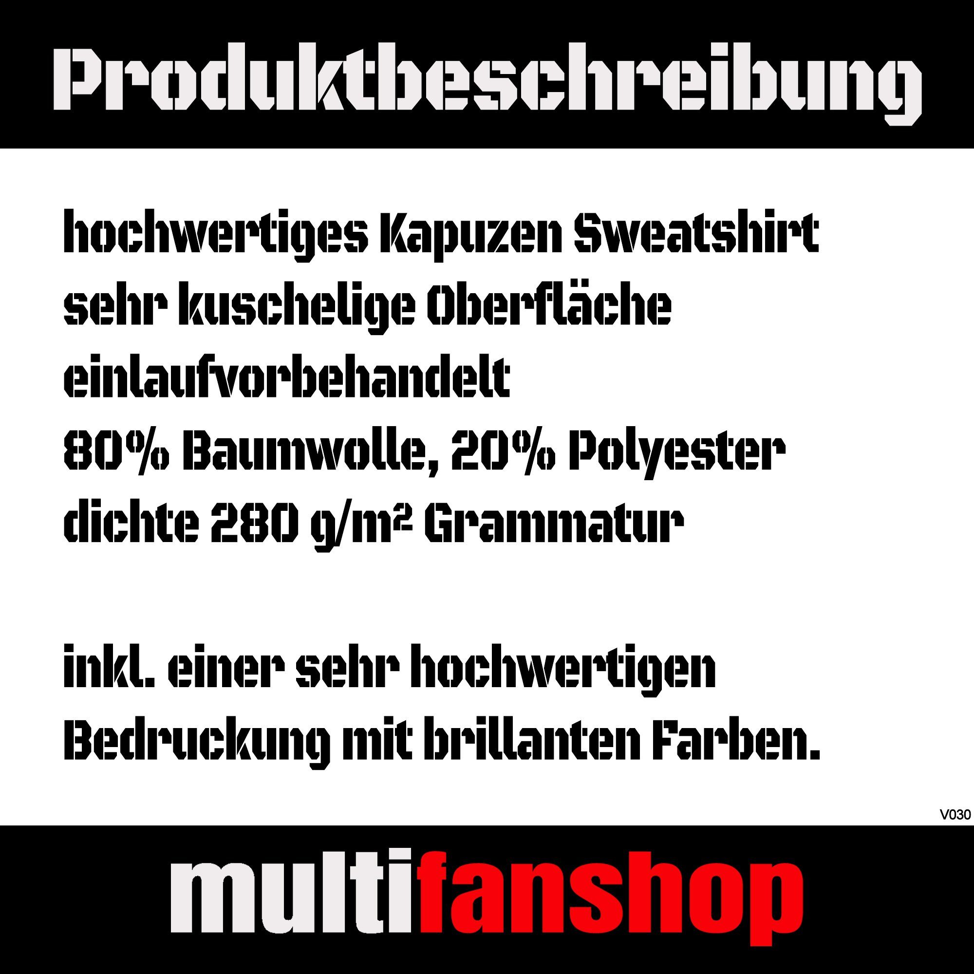 multifanshop Kapuzensweatshirt Dortmund - Brust & Seite - Hoodie