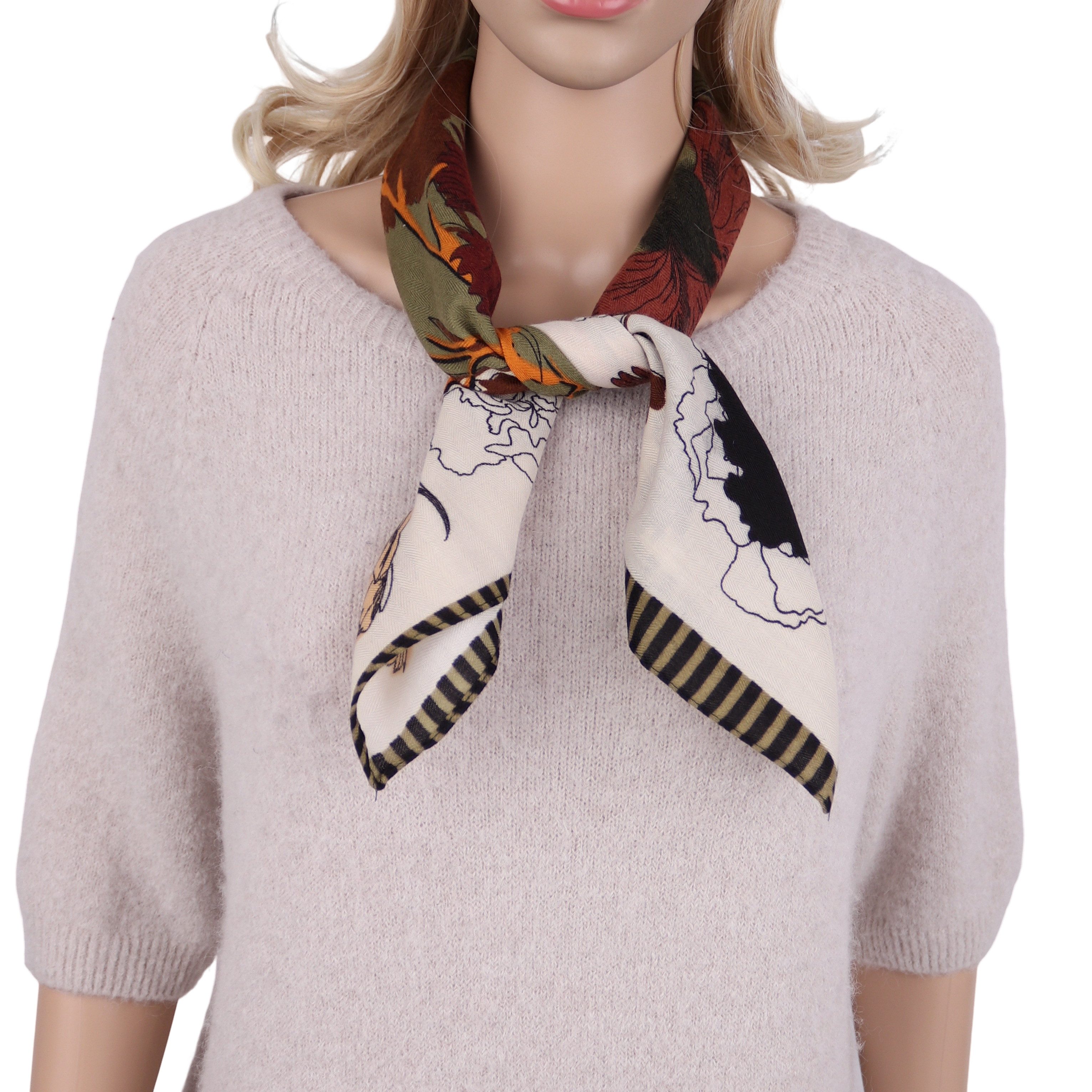 MIRROSI Nickituch Vierecktuch ca. 70x70cm wunderschöne Mustern, Damen Halstuch ideal für Frühling, Sommer oder Herbst