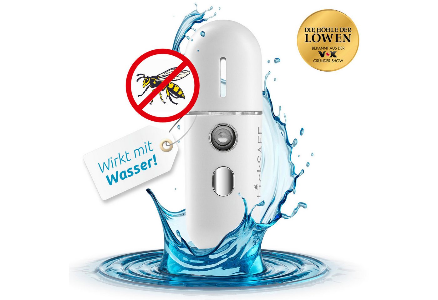 tickSAFE Insektenabwehrgerät schnell, effektiv & schonend Wespen, Bienen & Hummeln, mit Wasserdampf vertreiben - Akkubetrieben, USB-Ladekabel