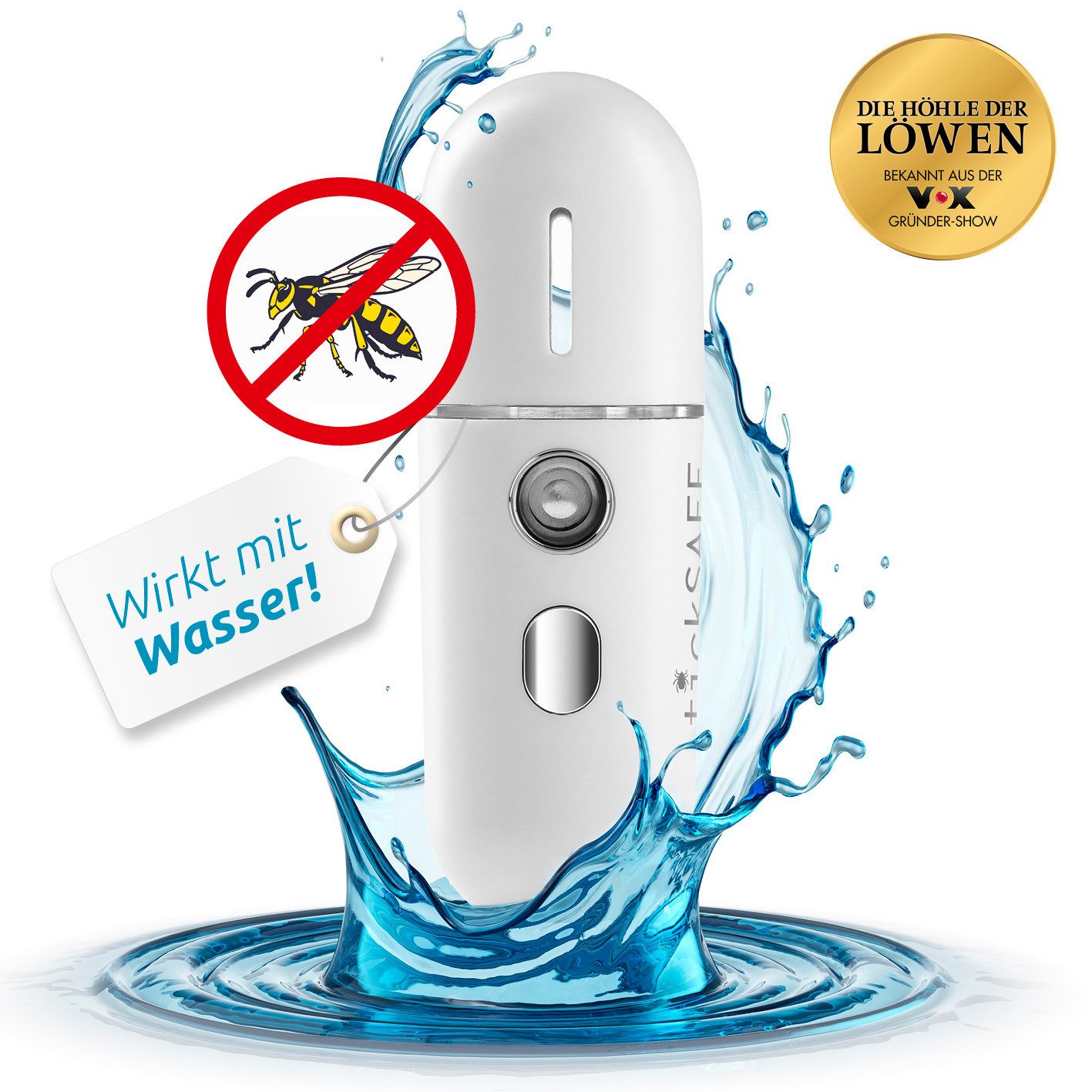 tickSAFE Insektenabwehrgerät schnell, effektiv & schonend Wespen, Bienen & Hummeln, mit Wasserdampf vertreiben - Akkubetrieben, USB-Ladekabel