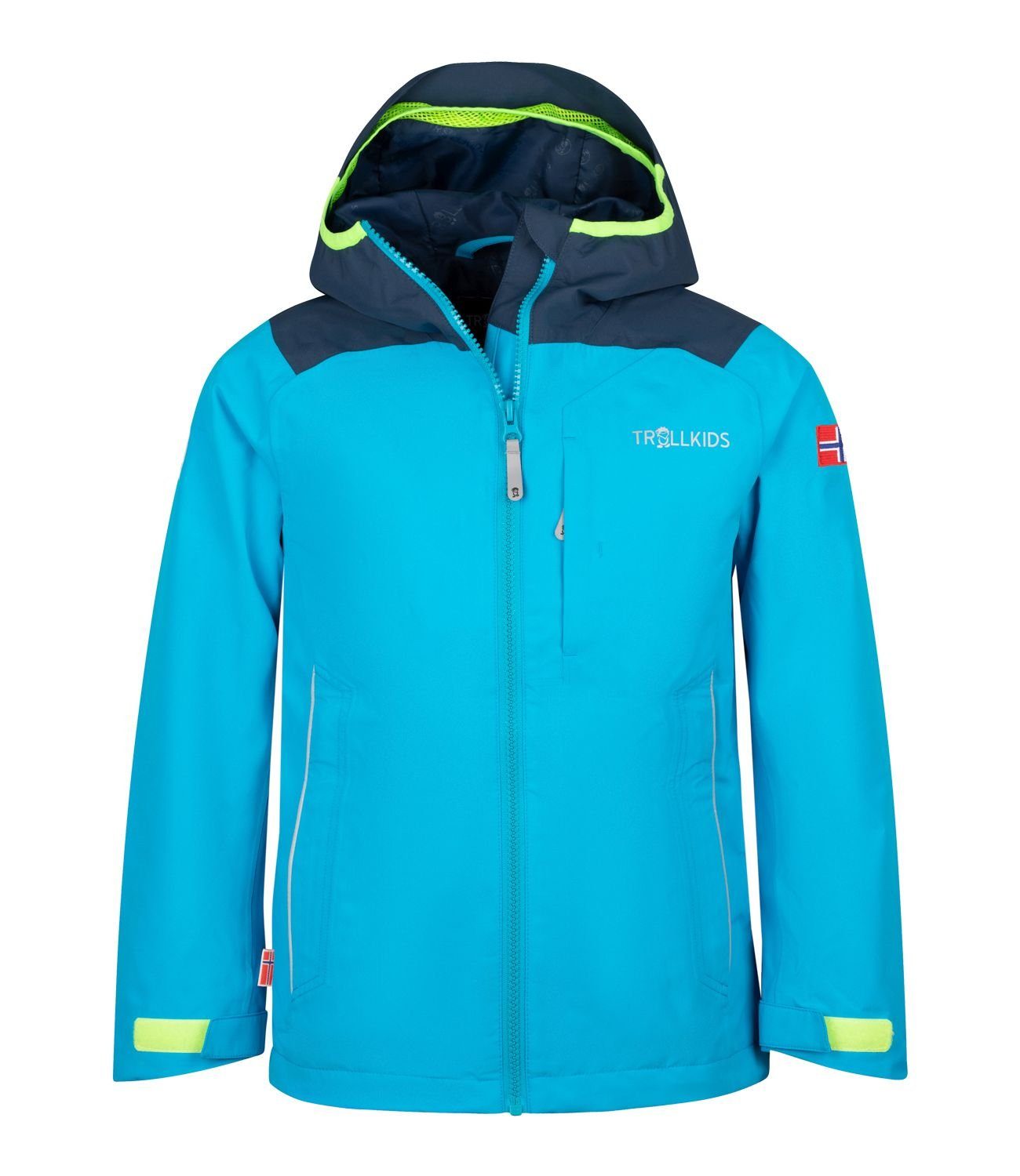 TROLLKIDS Regenjacke Bergen Nachtblau/Vivid-Blau/Limegrün