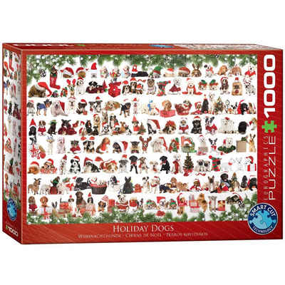 empireposter Puzzle Weihnachtsvorfreude mit Hunden - 1000 Teile Puzzle - Format 68x48 cm, 1000 Puzzleteile
