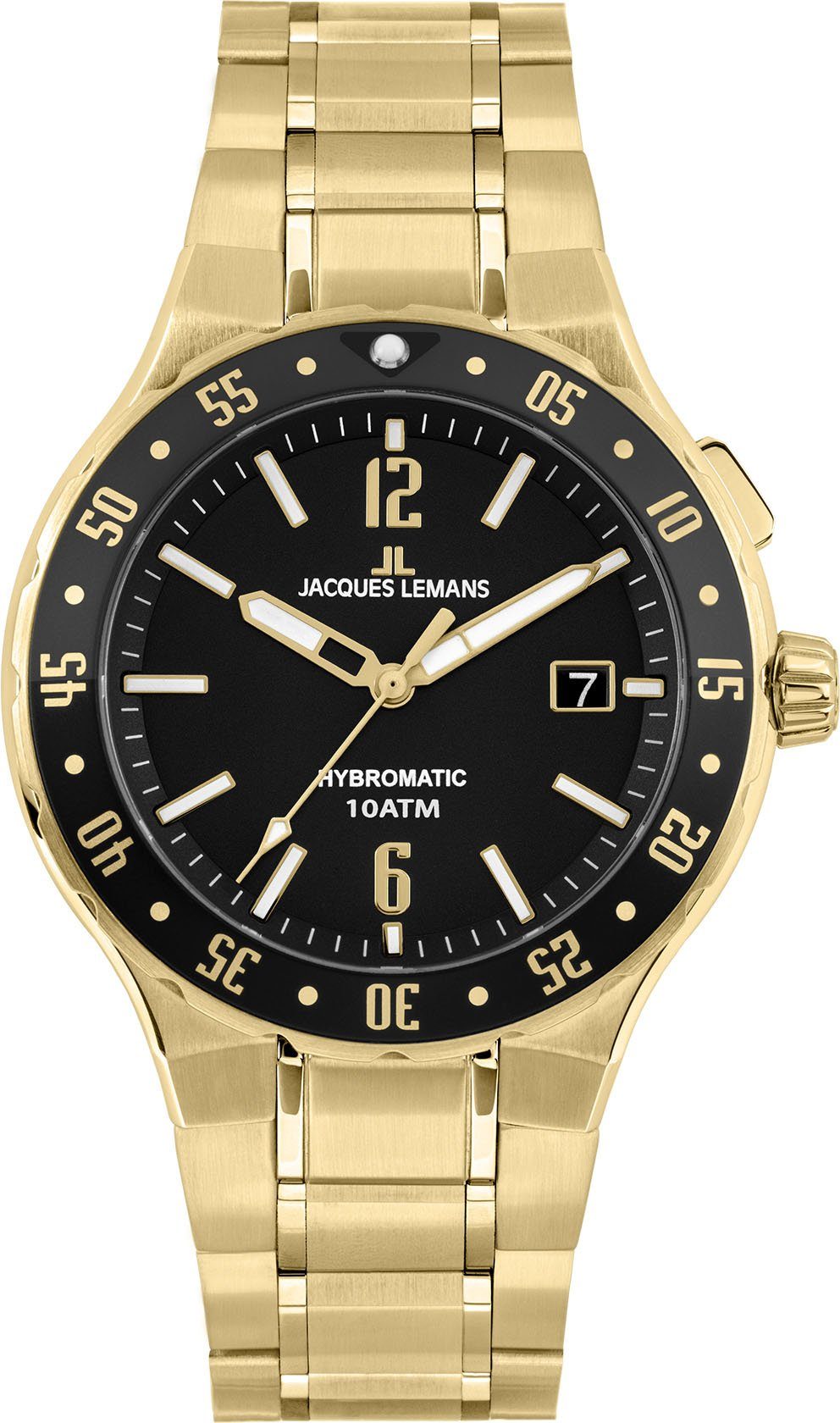 Jacques Lemans Kineticuhr 1-2109J gold, schwarz Hybromatic