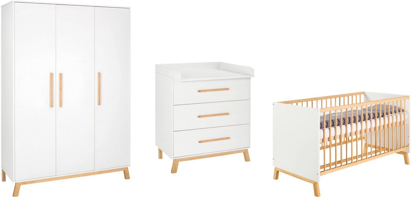 Schardt Babyzimmer-Komplettset »Sienna White«, (Set, 3-St), Made in Germany, mit Kinderbett, Schrank und Wickelkommode-HomeTrends