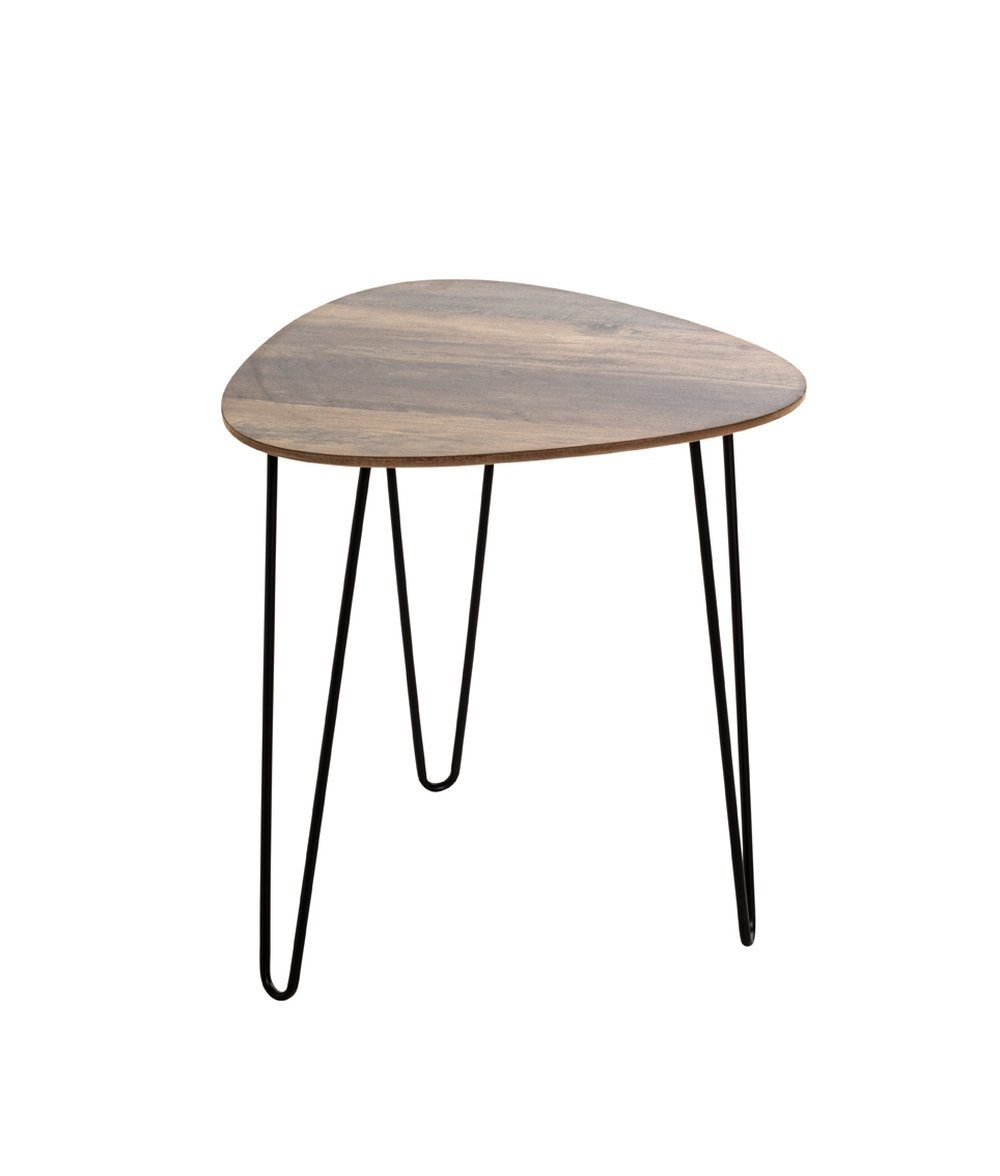 Beistelltisch in schwarz-eiche, MDF, Metall - 40x43x40cm (BxHxT)